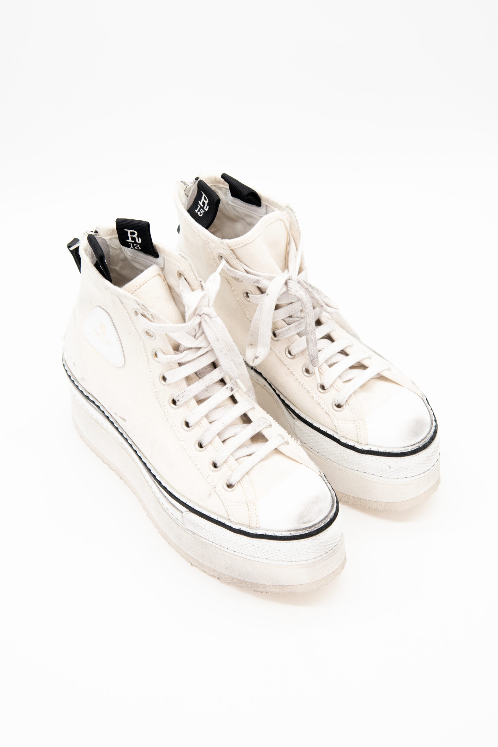 R13 "Courtney" Plateau Sneaker in Ecru