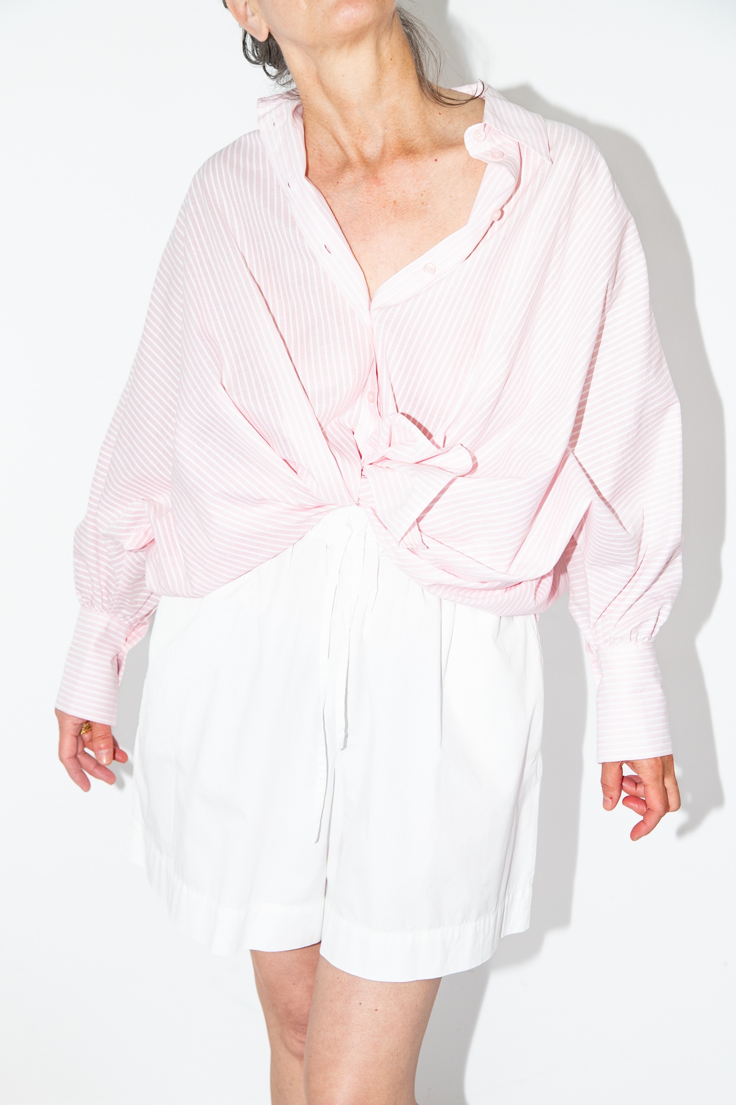 Riani gestreifte Oversized Bluse in Rosa und Weiß