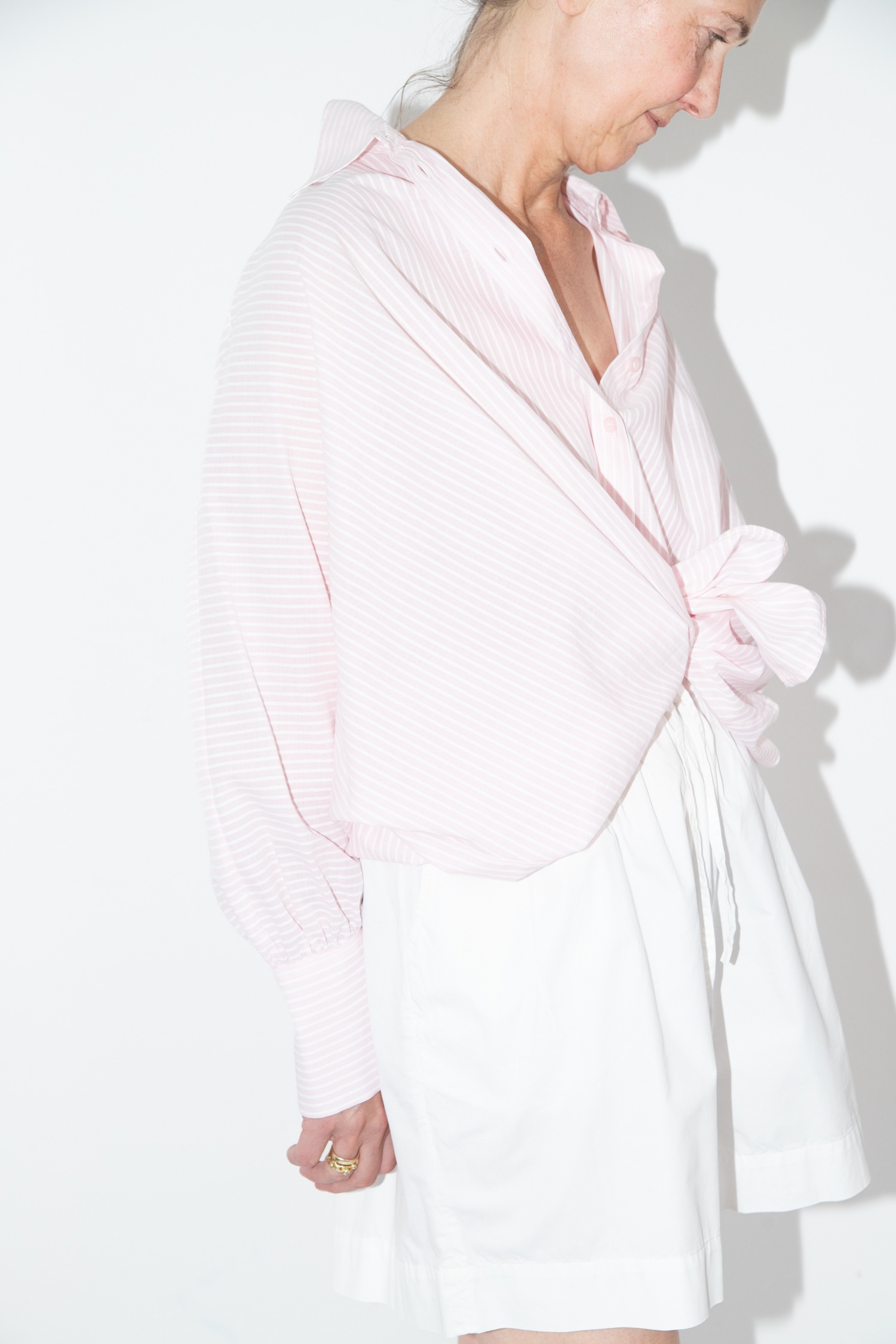 Riani gestreifte Oversized Bluse in Rosa und Weiß