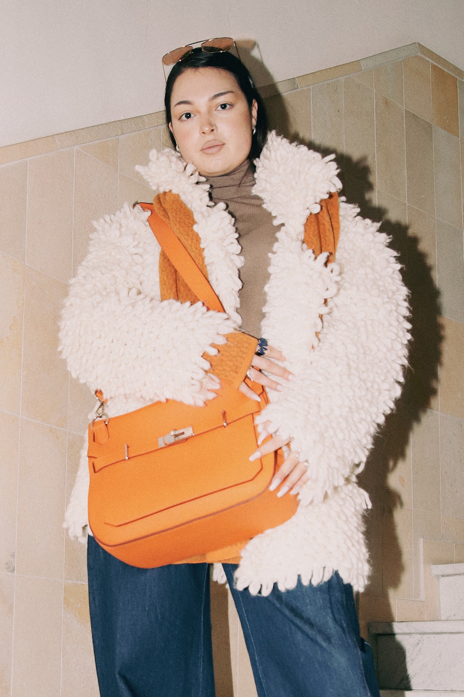 Sherpa Jacke in Ecru