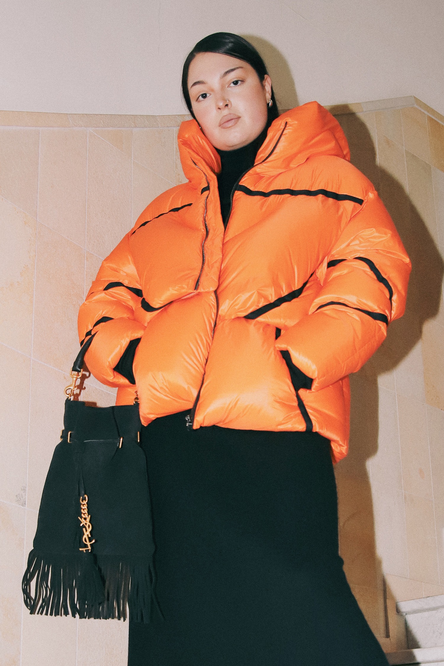 Dorothee Schumacher Daunenjacke in Orange und schwarz
