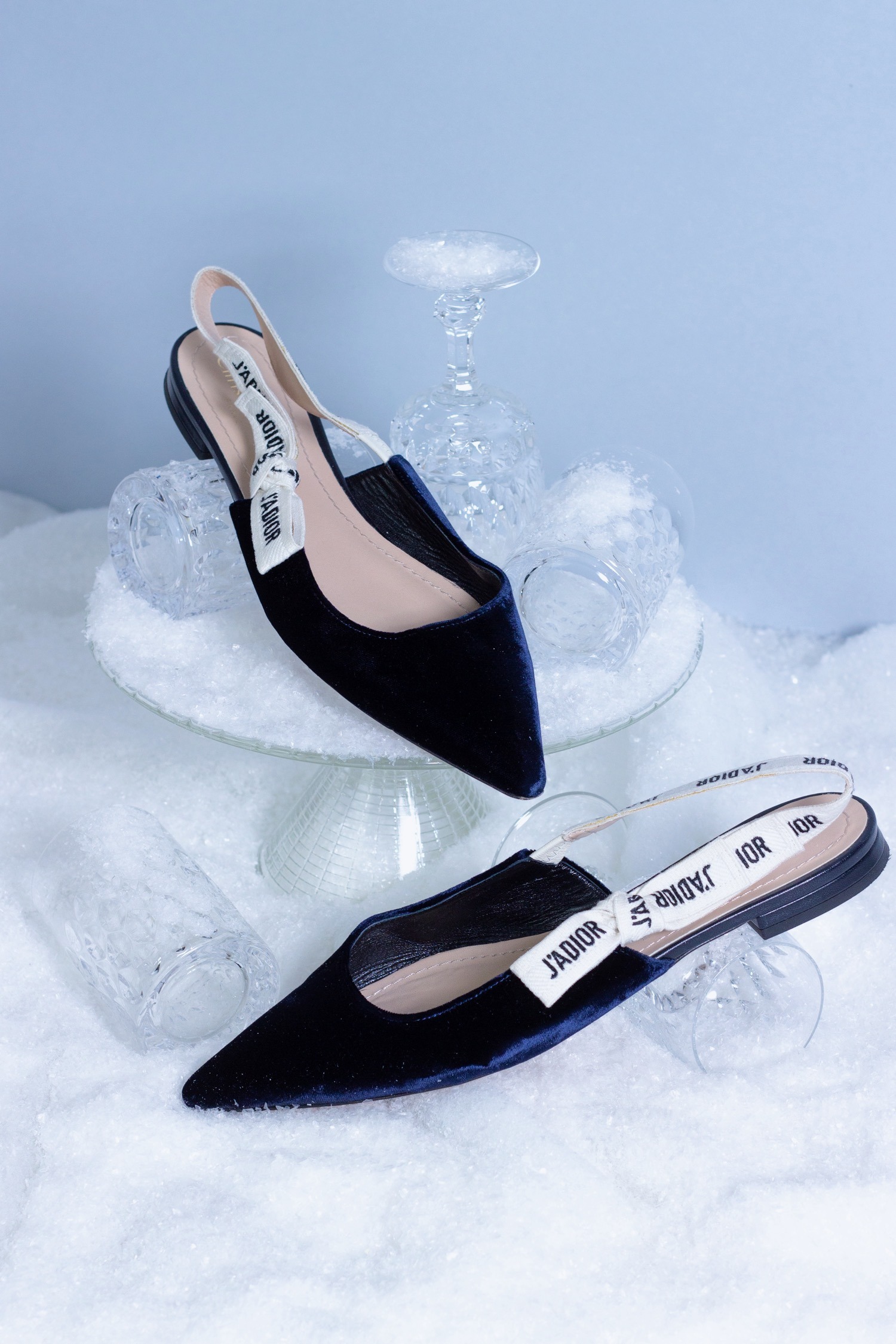 Dior "J´Adior Slingback" Ballerinas in Dunkelblau