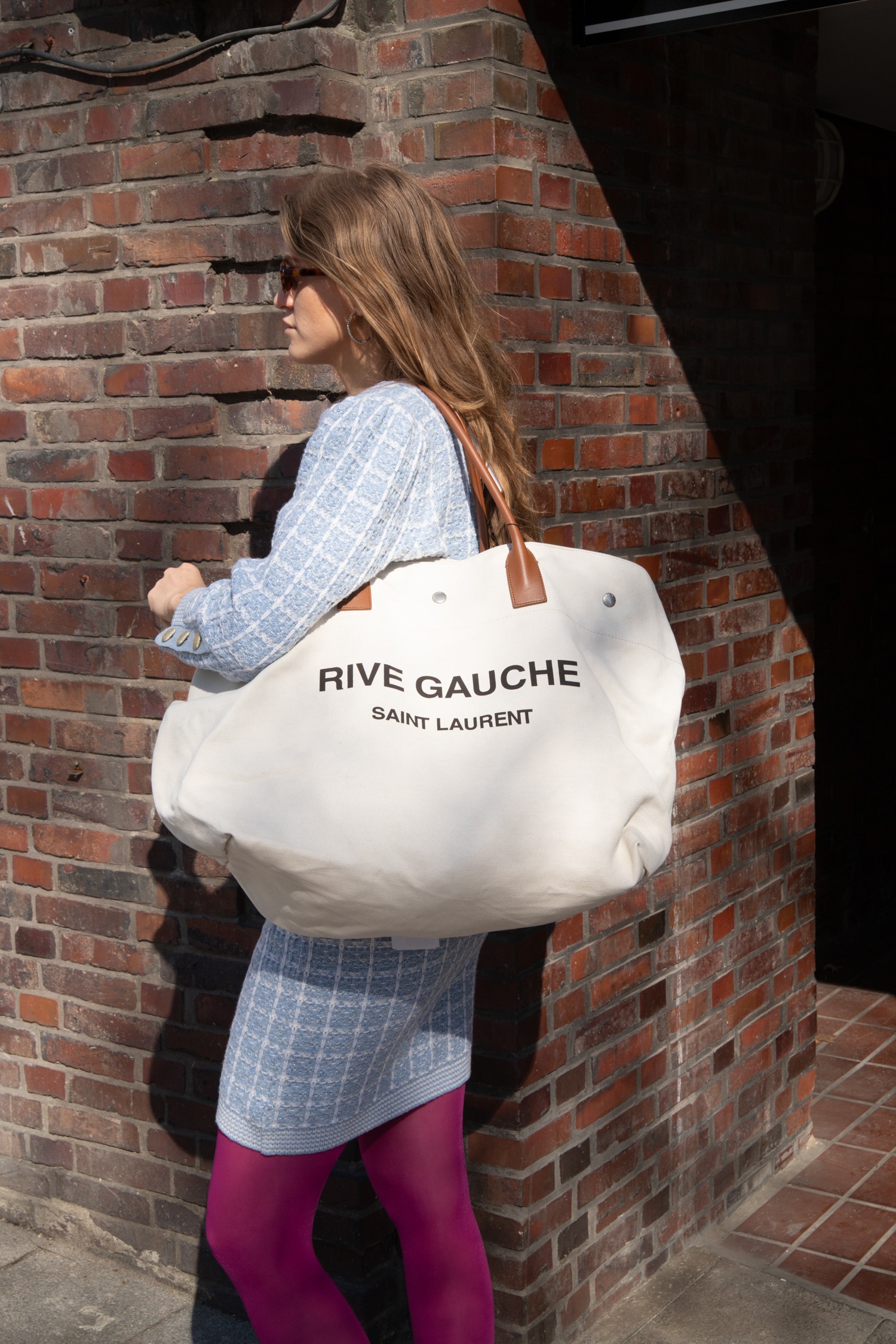Saint Laurent Rive Gauche Maxi Shopper in Natur und Braun