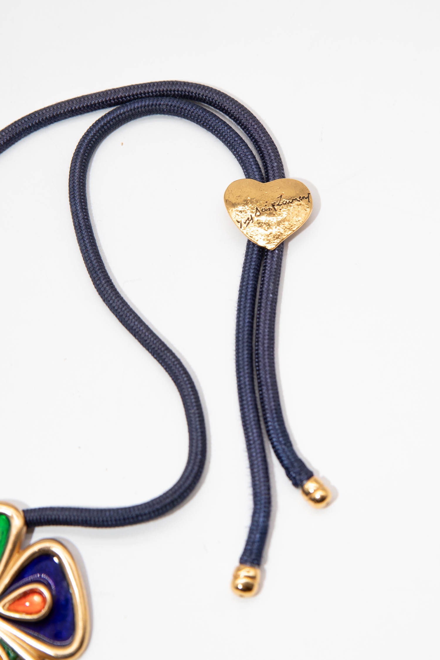 Saint Laurent Vintage Kette mit Kleeblatt-Anhänger