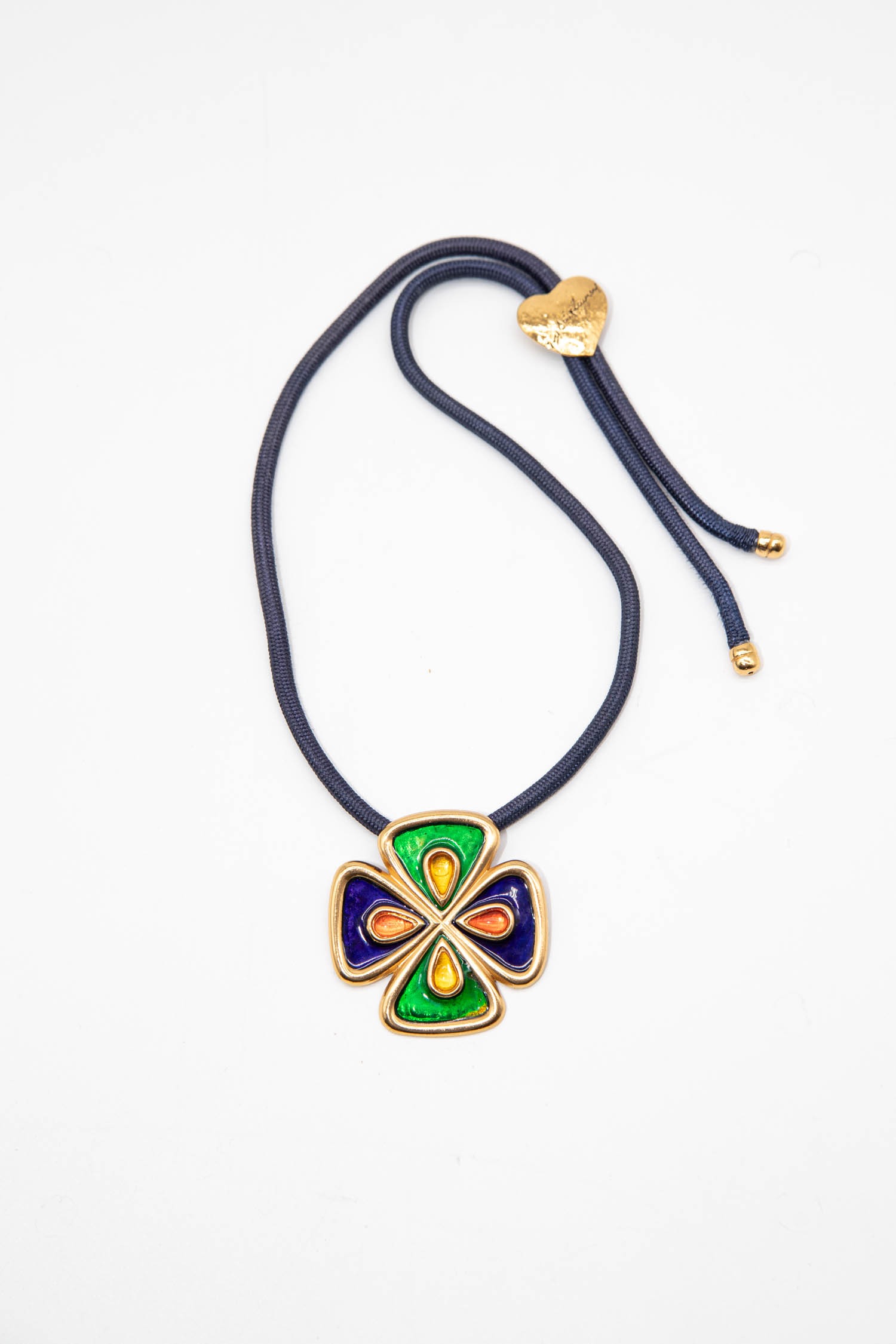 Saint Laurent Vintage Kette mit Kleeblatt-Anhänger