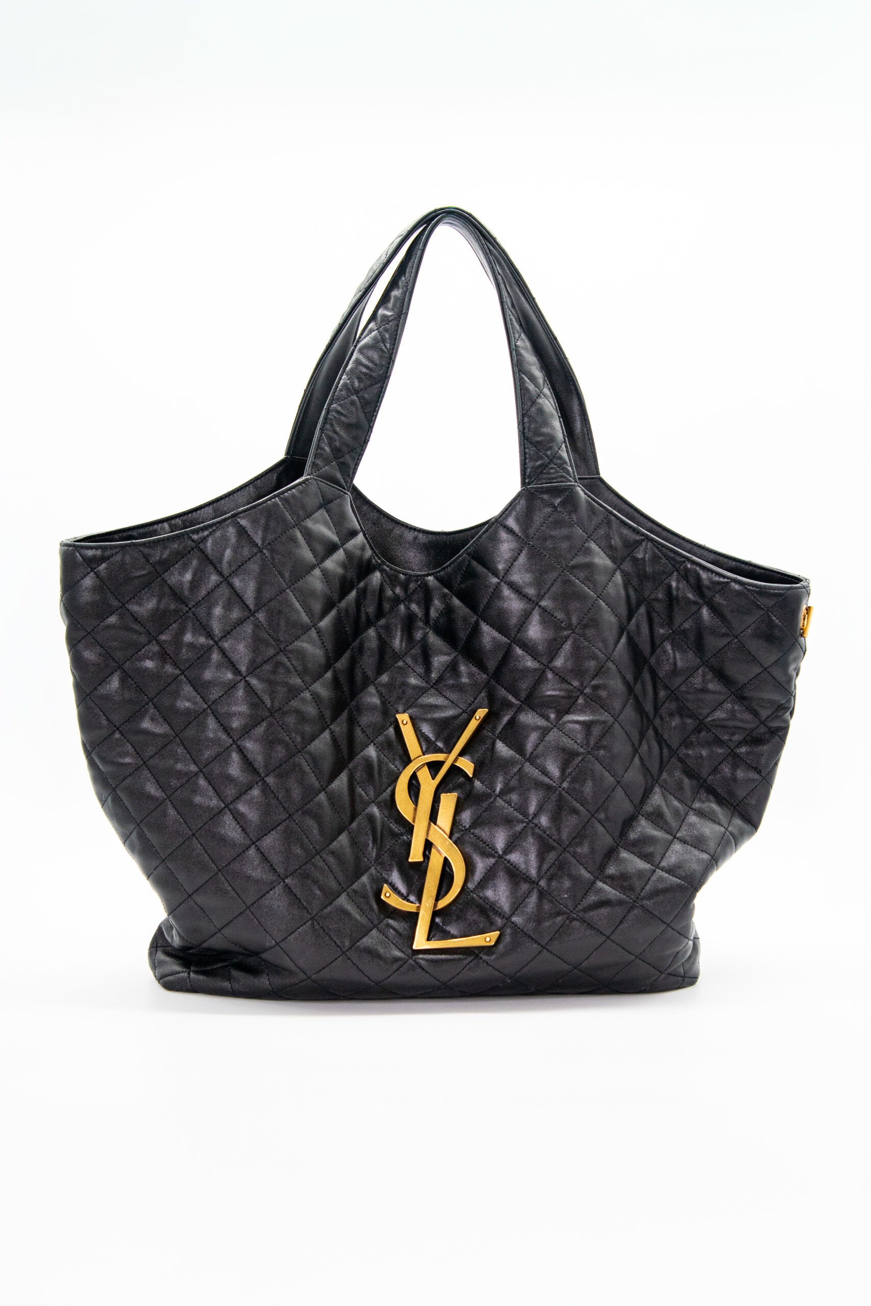 Saint Laurent "Icare" Maxi Shopper in Schwarz und Gold