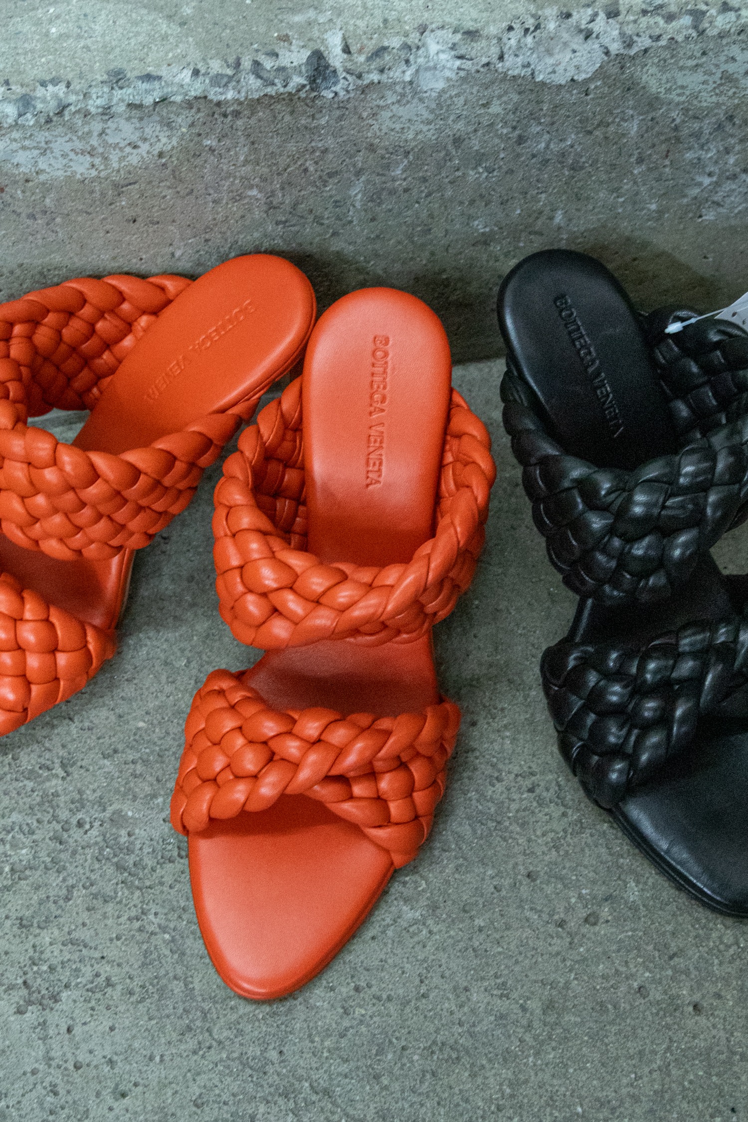 Bottega Veneta Sandaletten geflochten in Orange