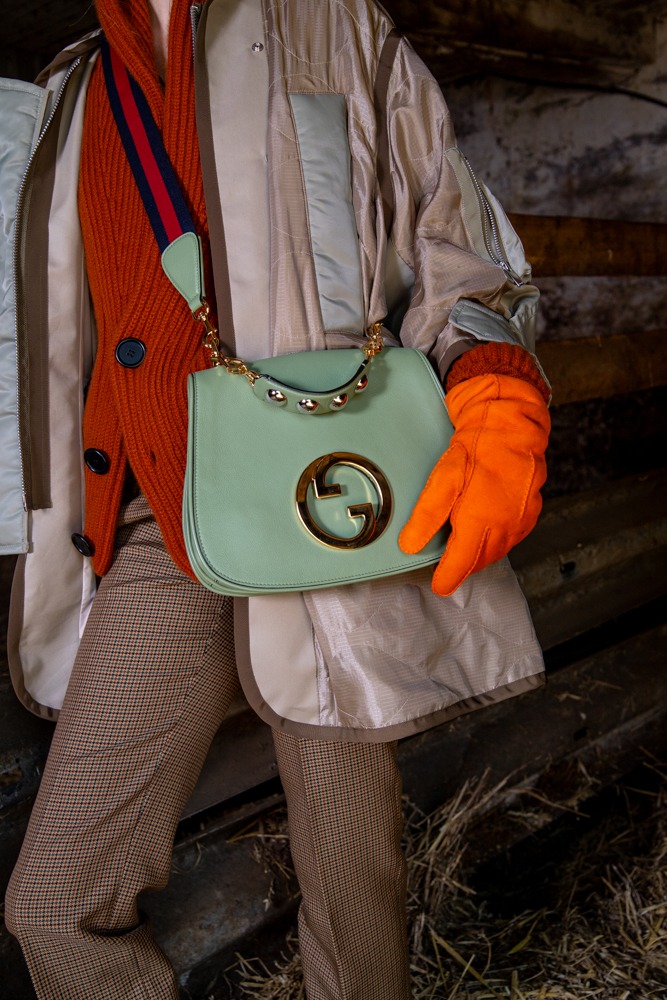 Gucci "Blondie Medium" Handtasche in Salbei