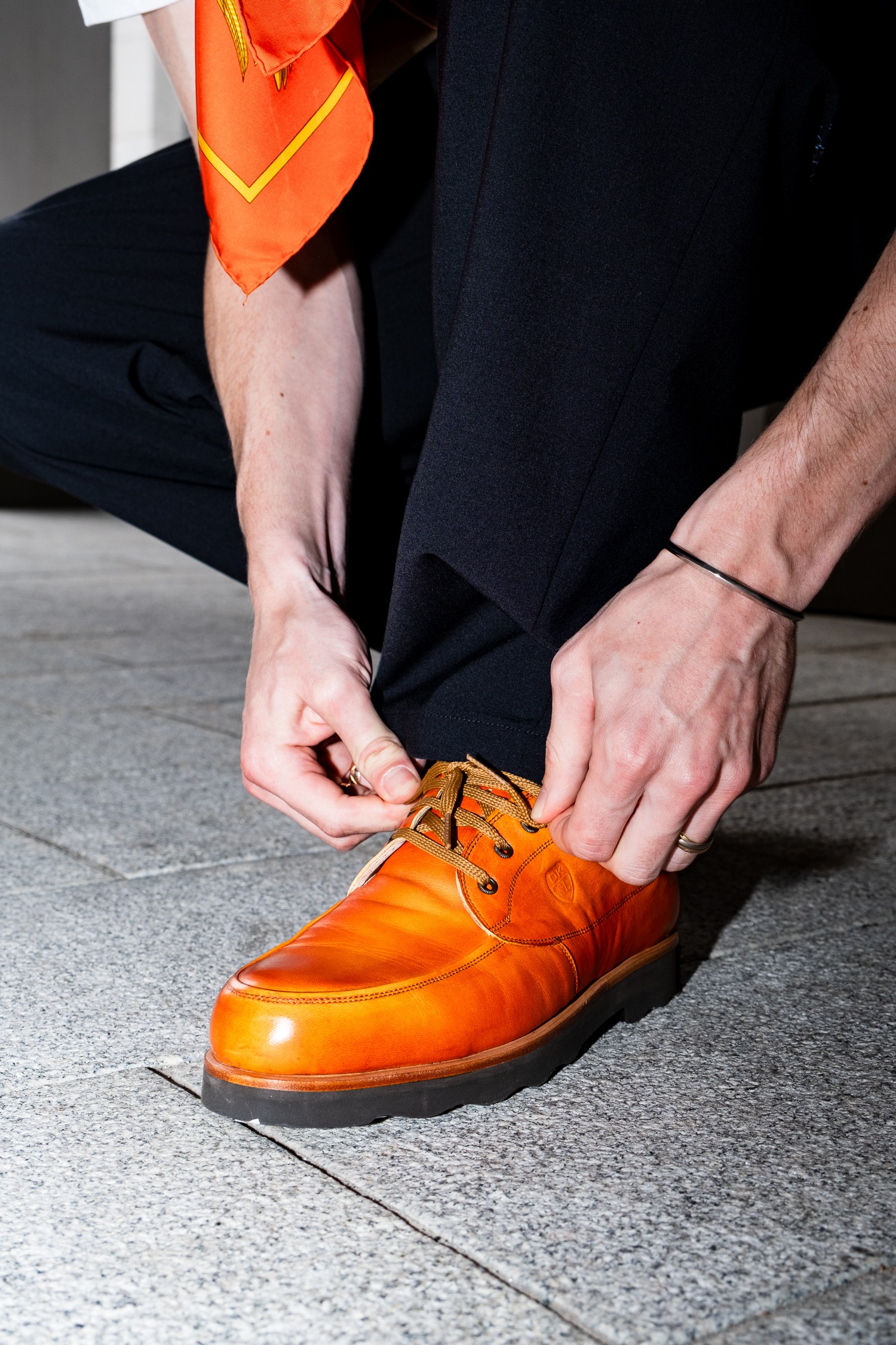 Dieter Kuckelkorn "Super Ligero" Schnürschuhe in Orange