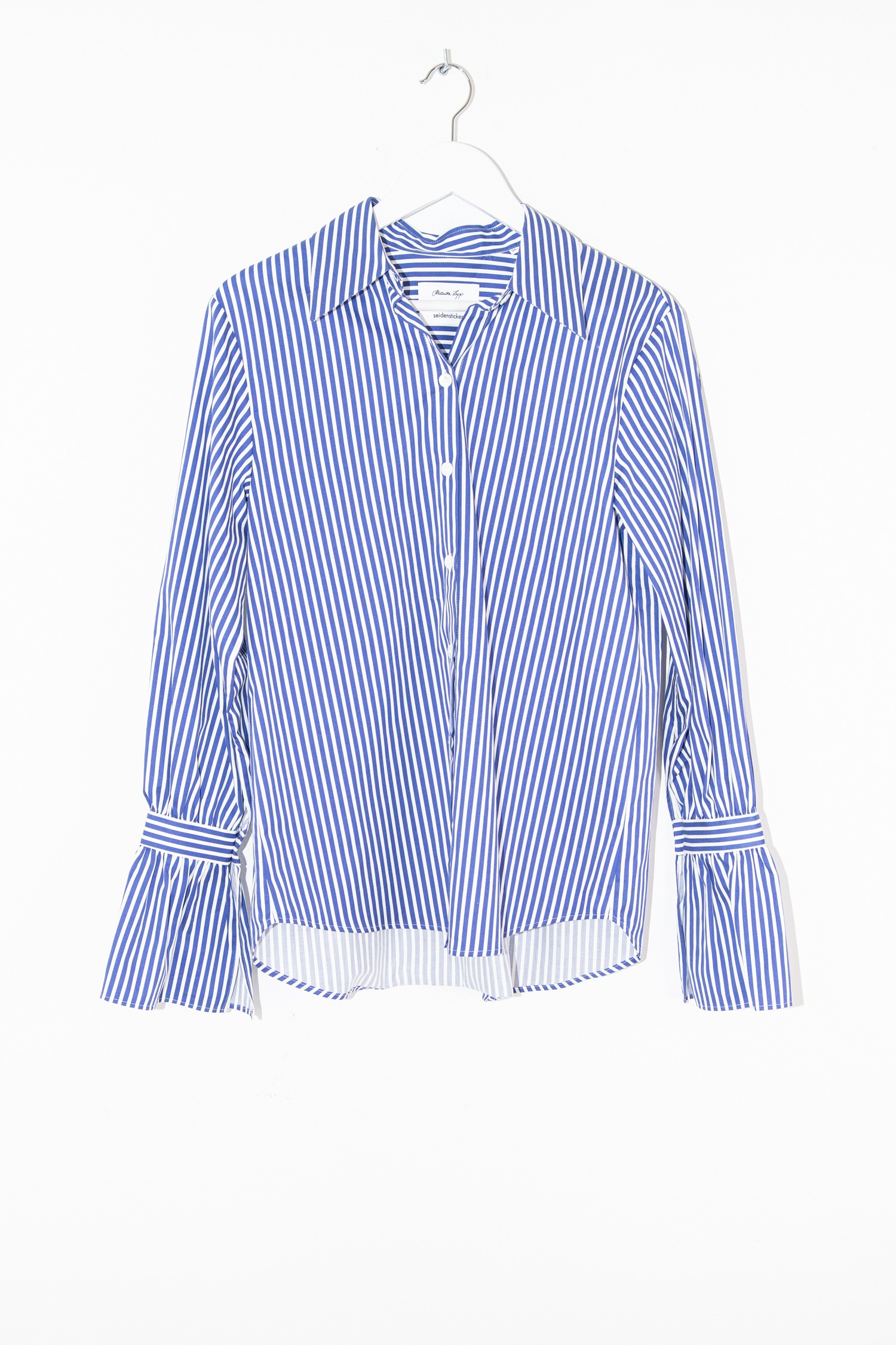 Seidensticker x Alexandra Lapp Bluse mit Streifen in Blau und Weiß