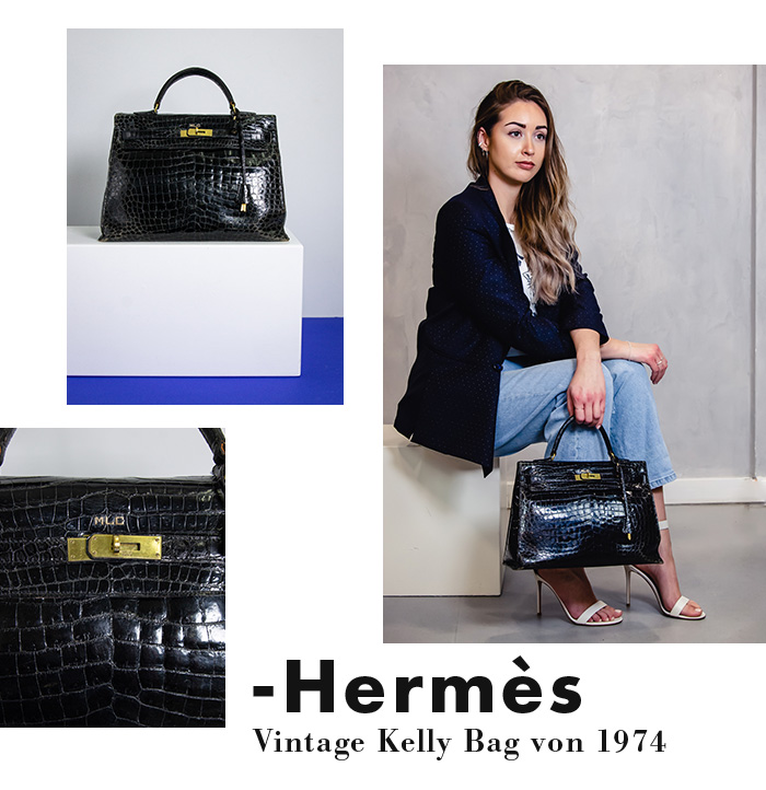 Hermès Vintage Kelly-Bag aus Kroko-Leder 1974