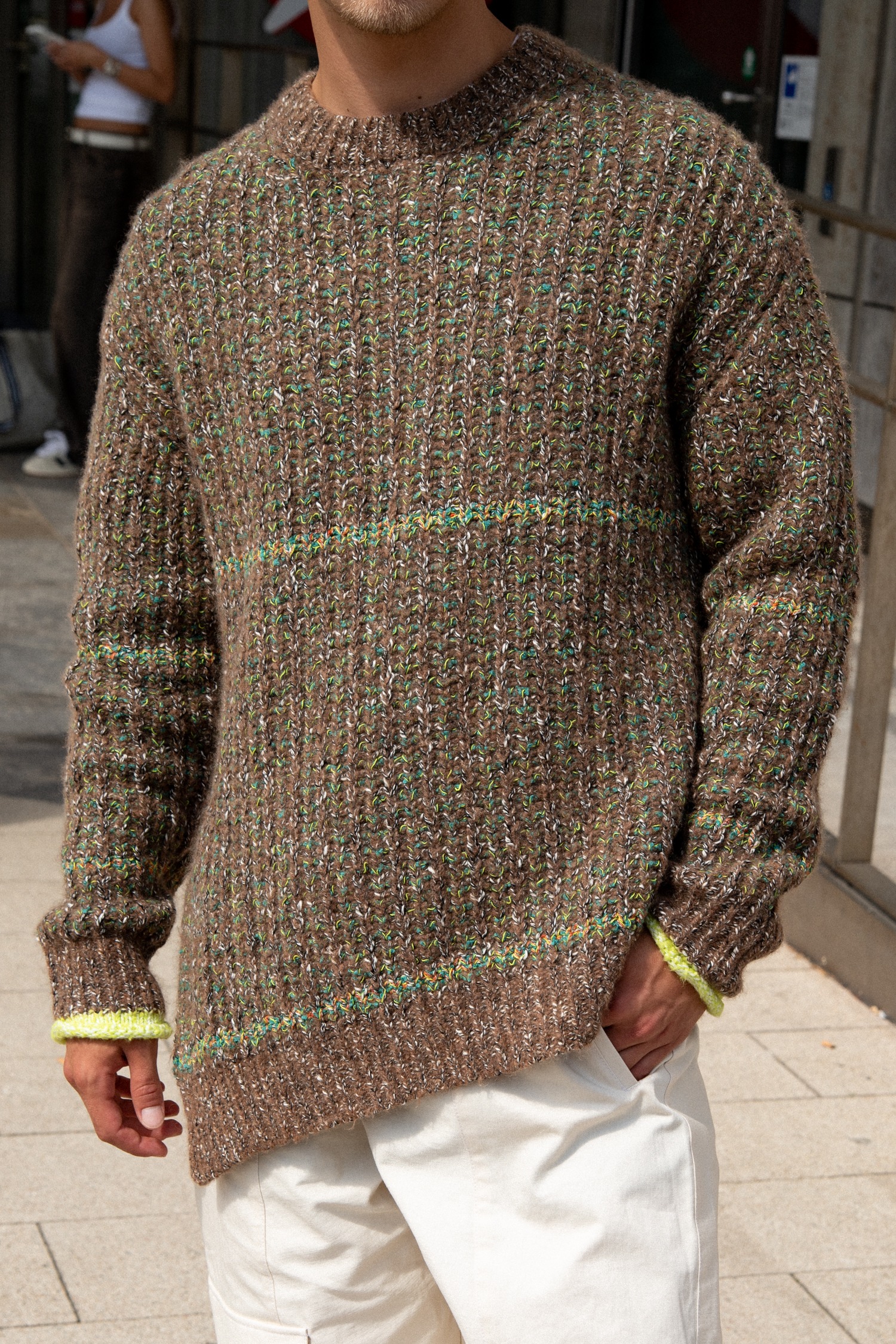 Stella McCartney Strickpullover mit Streifendetails in Braun