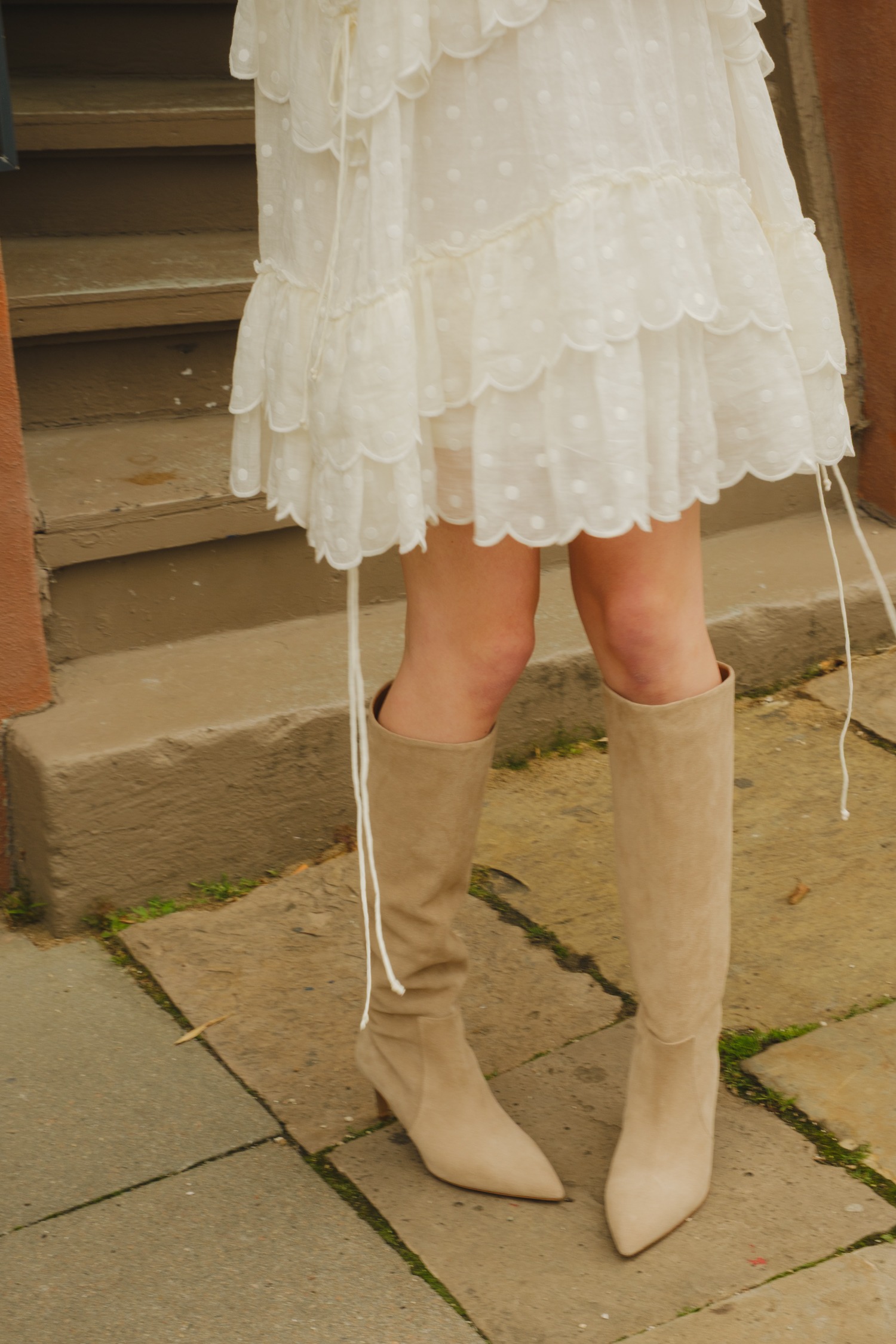 Paris Texas "Stiletto Boots" spitze Stiefel in Beige
