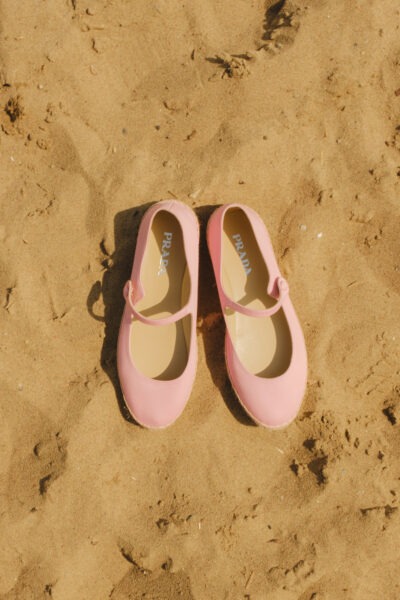 Prada Mary-Jane Espadrilles in Rosa und Natur