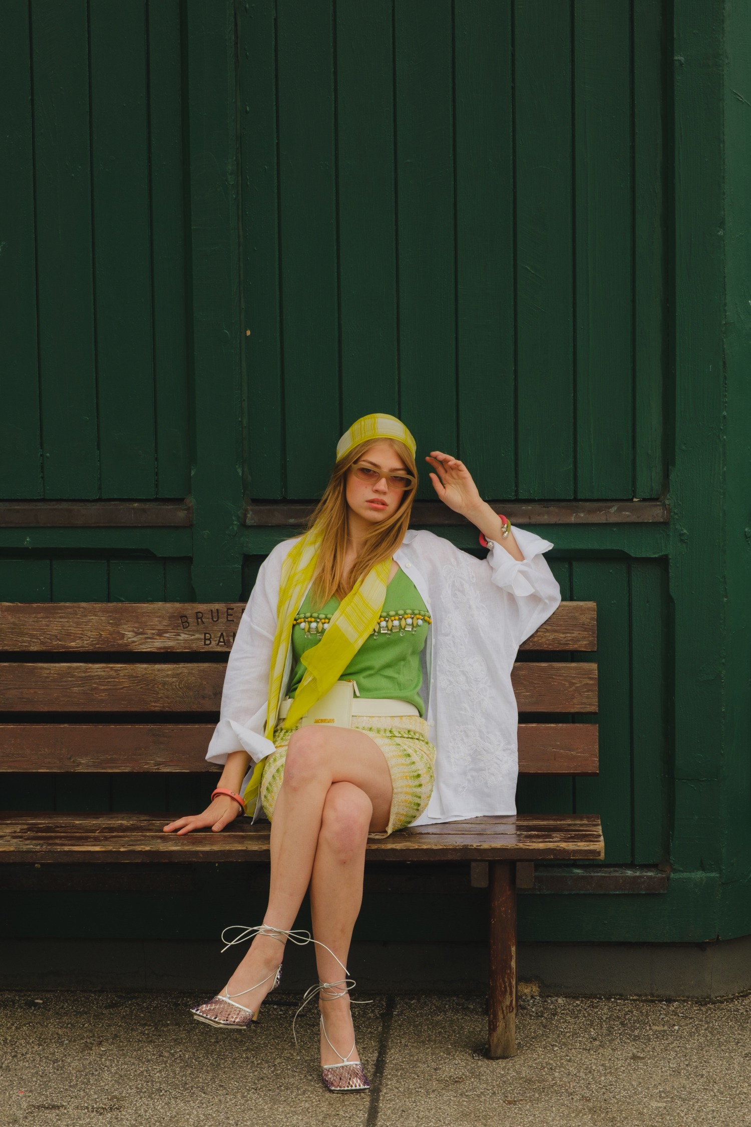 Burberry Tuch aus Seide in Kariert in Grün und Weiß