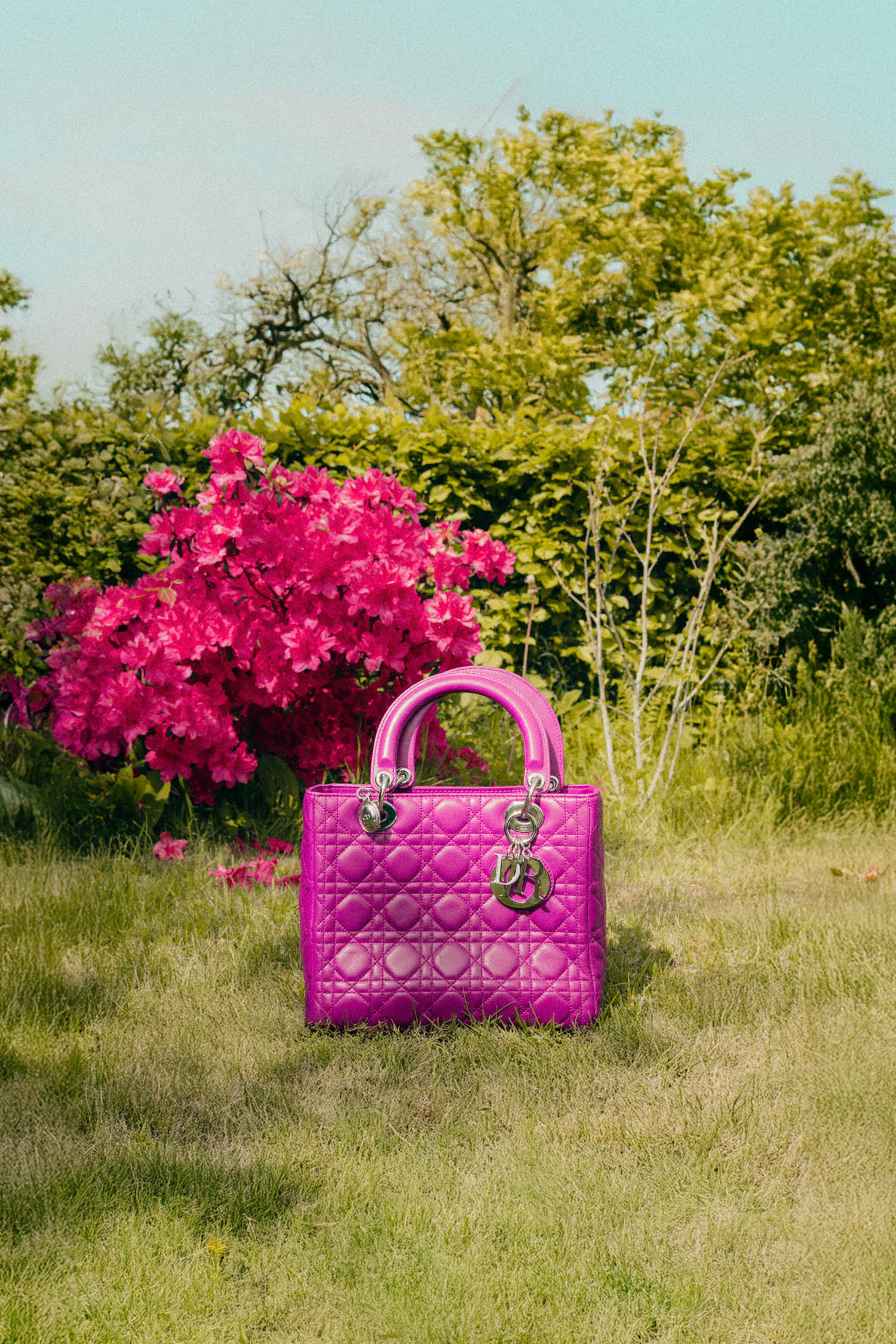 Dior "Lady Dior" Handtasche in Lila