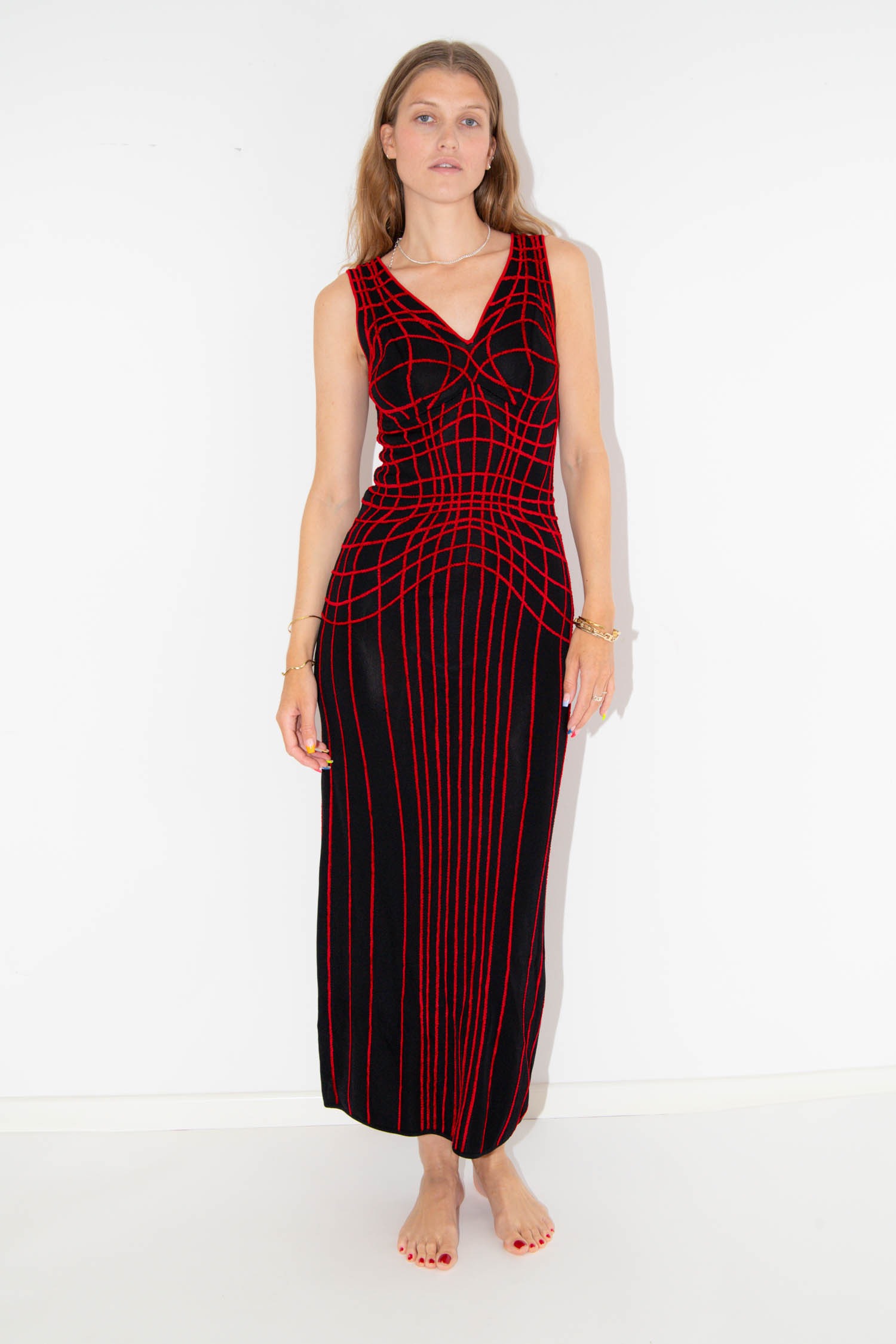 Thierry Mugler Vintage Kleid in Schwarz und Rot