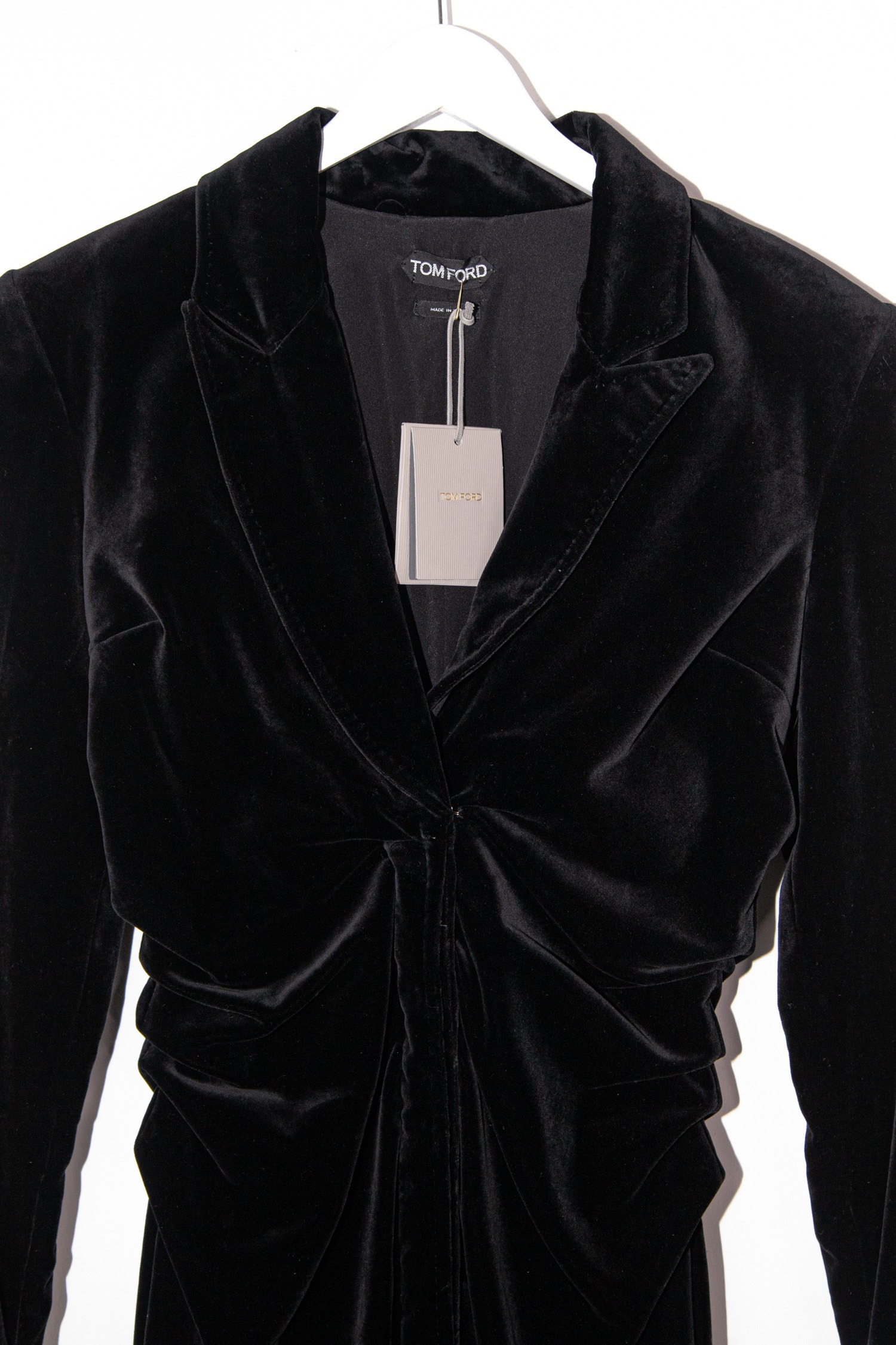 Tom Ford Midikleid aus Samt in Schwarz