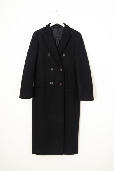 Toteme "Tailored Overcoat" Mantel aus Wolle in Schwarz