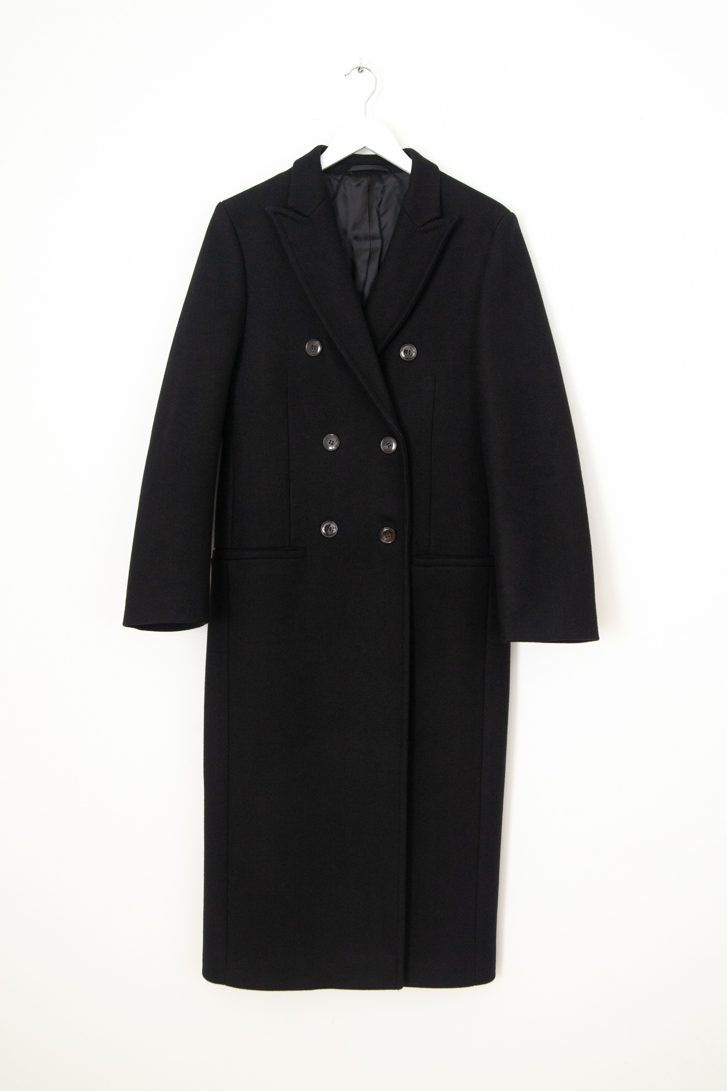 Toteme "Tailored Overcoat" Mantel aus Wolle in Schwarz