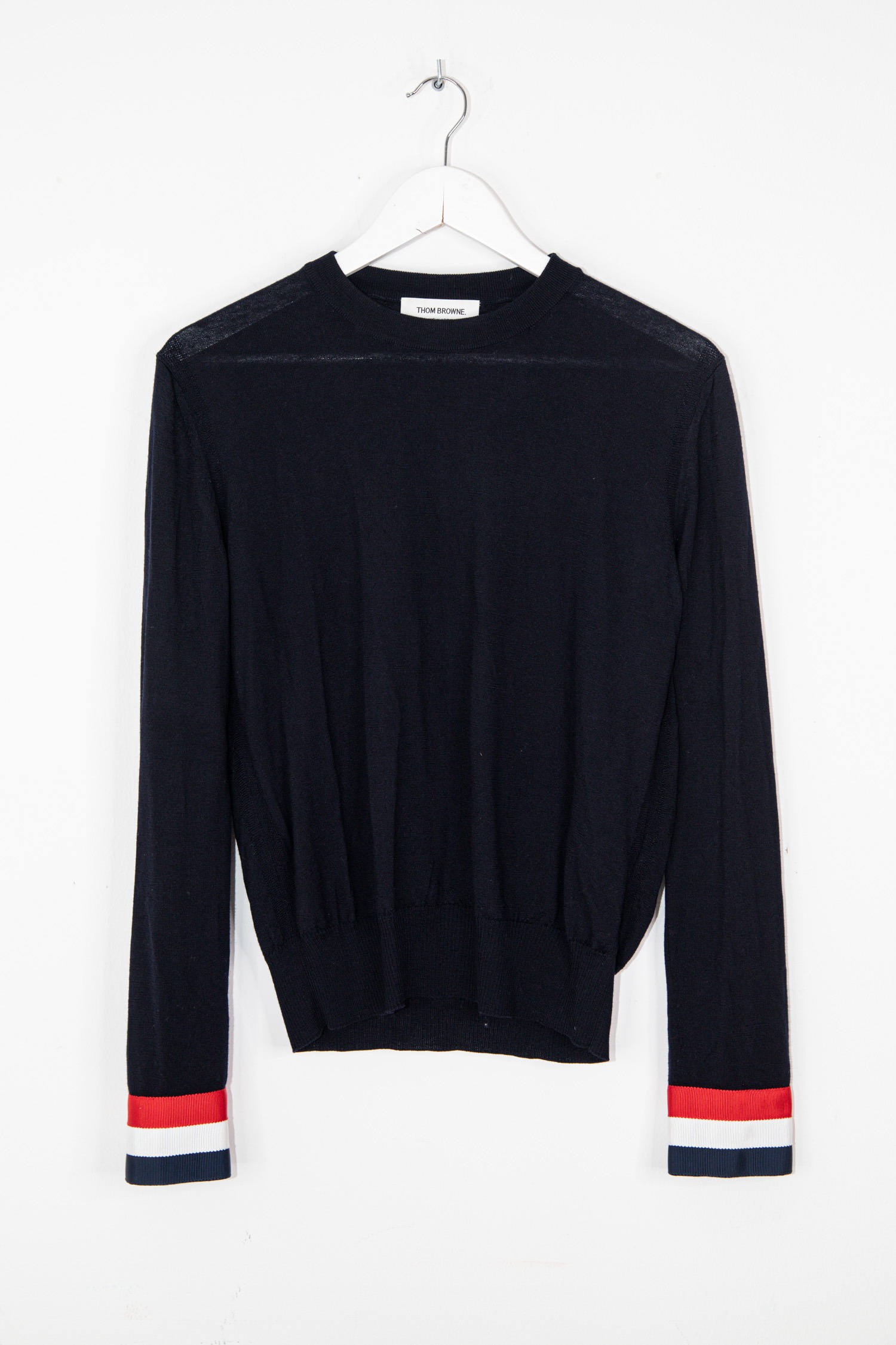 Thom Browne Feinstrickpullover mit Streifen in Dunkelblau
