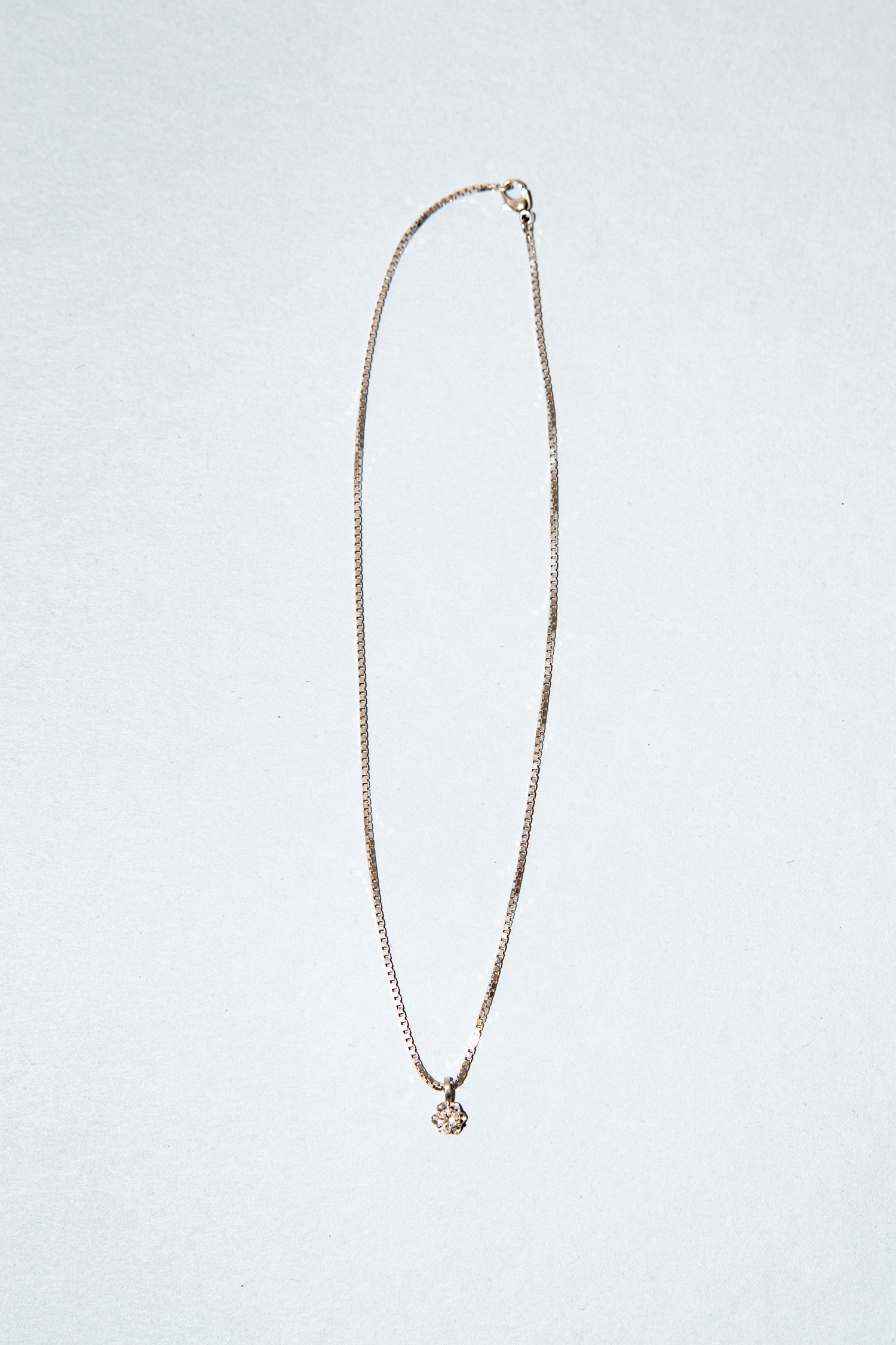 Venezianerkette mit Brillant-Anhänger in Silber