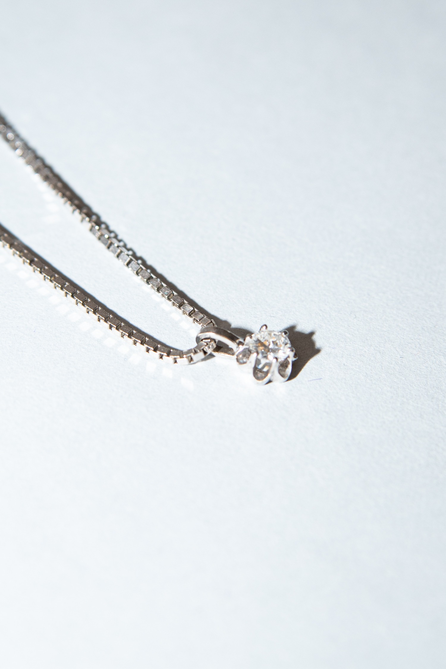 Venezianerkette mit Brillant-Anhänger in Silber