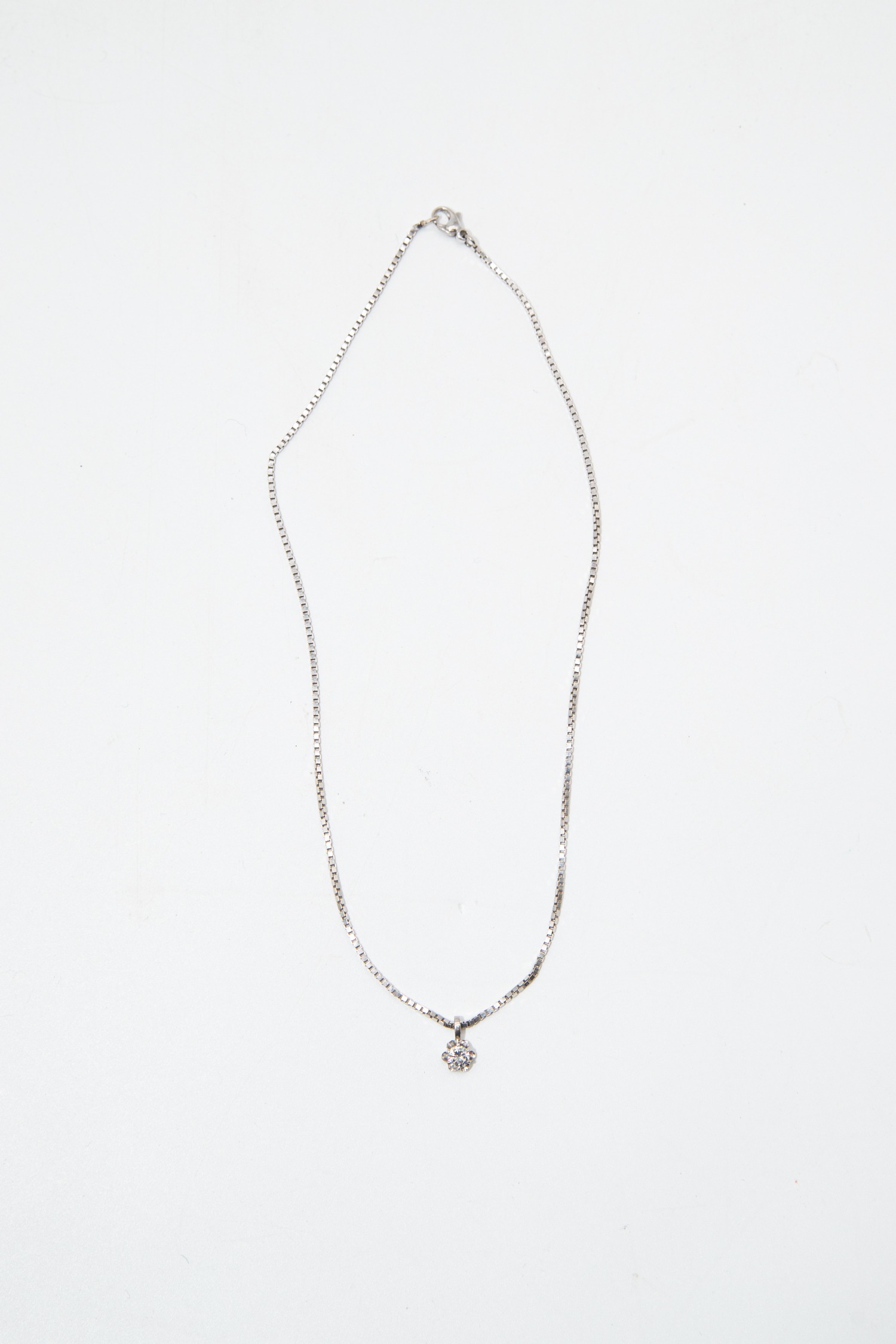 Venezianerkette mit Brillant-Anhänger in Silber