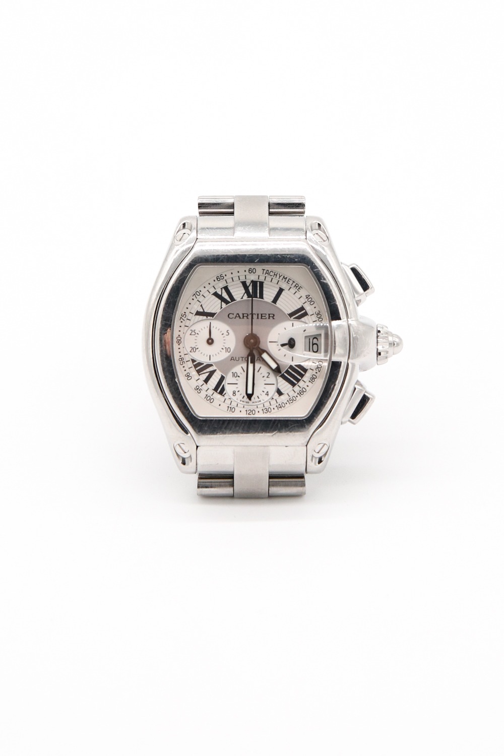 Cartier Roadster Chronograph Uhr in Silber