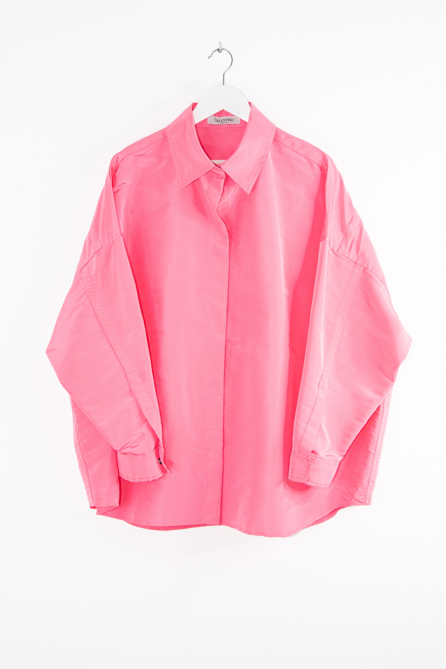 Valentino Oversized Bluse aus Seide in Pink