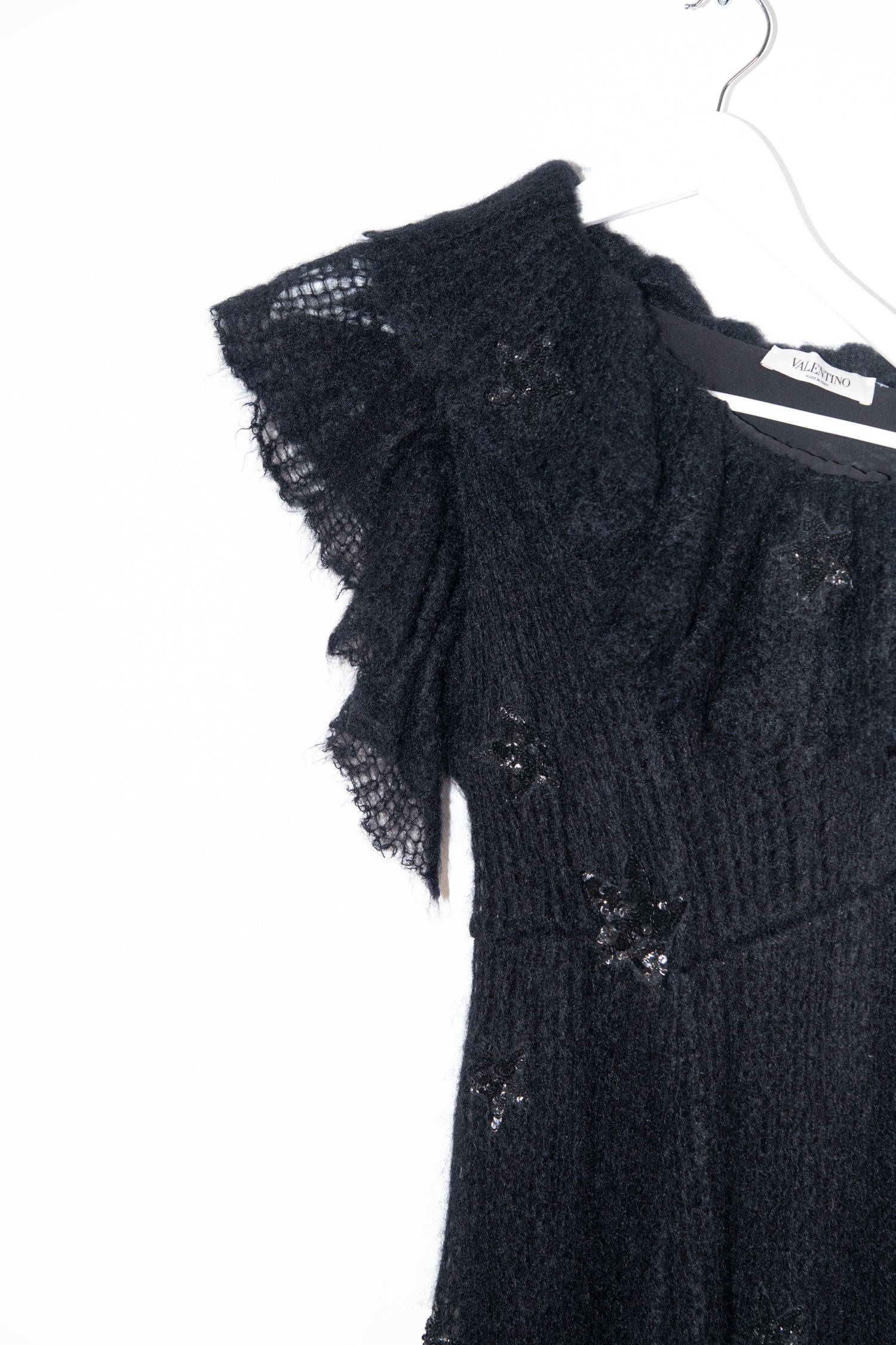 Valentino Strickkleid mit Sternen in Schwarz