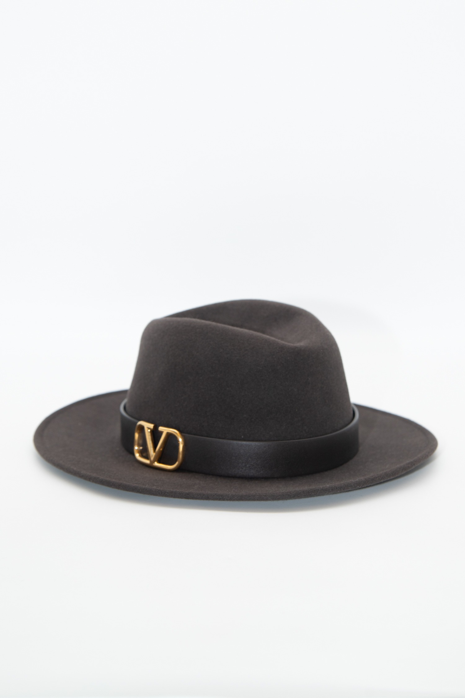 Valentino Fedora-Hut mit Logodetail in Dunkelbraun