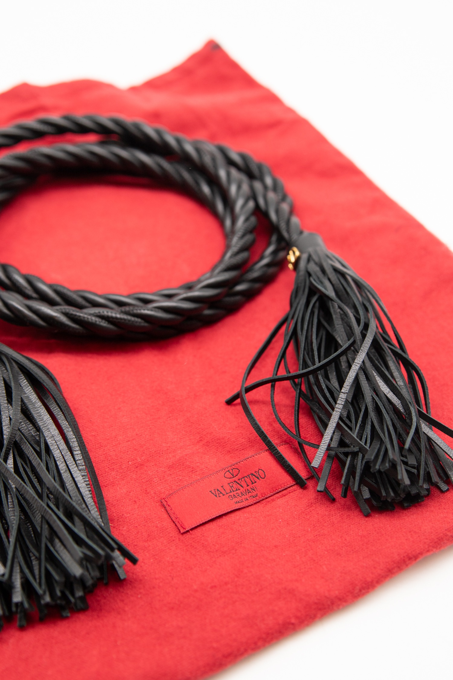 Valentino Flechtgürtel in Schwarz und Gold