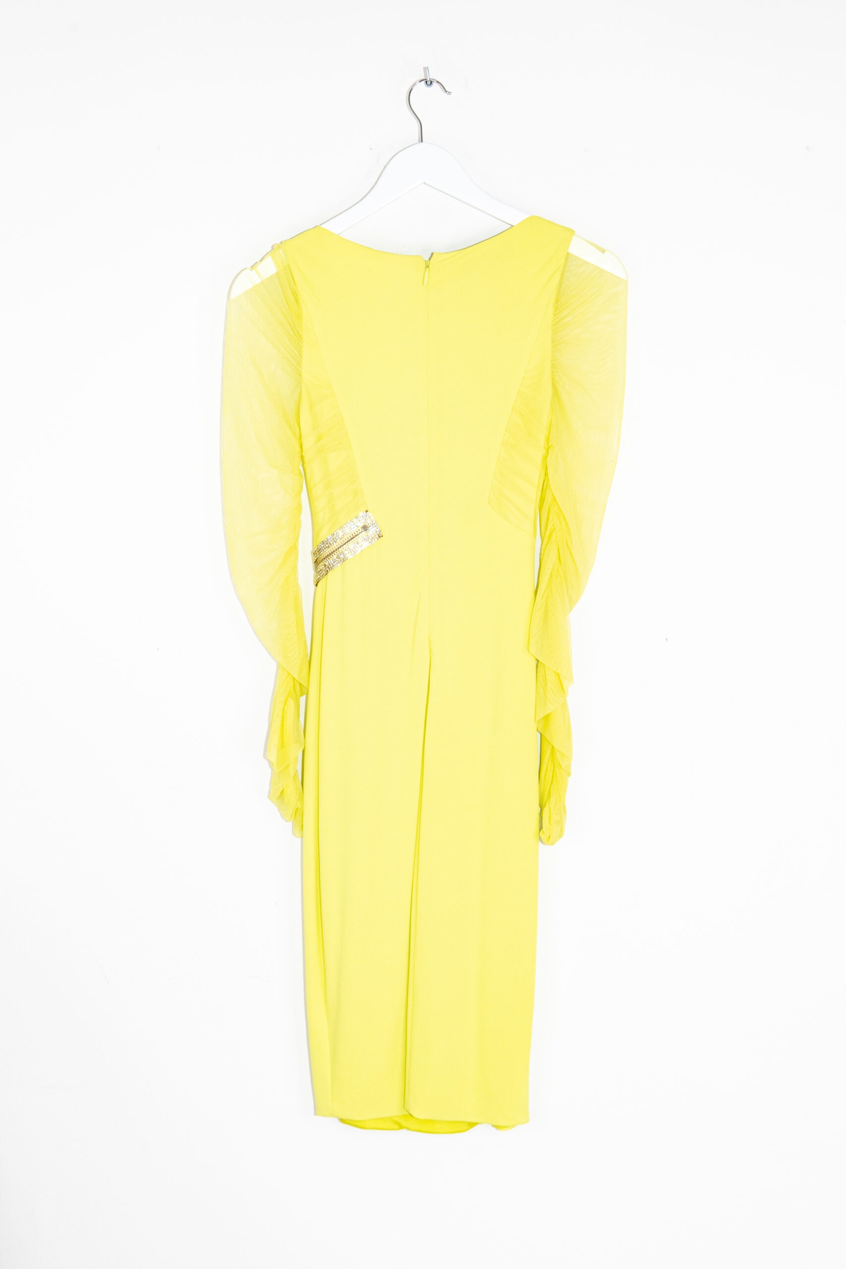 Versace Midikleid in Neongelb und Gold