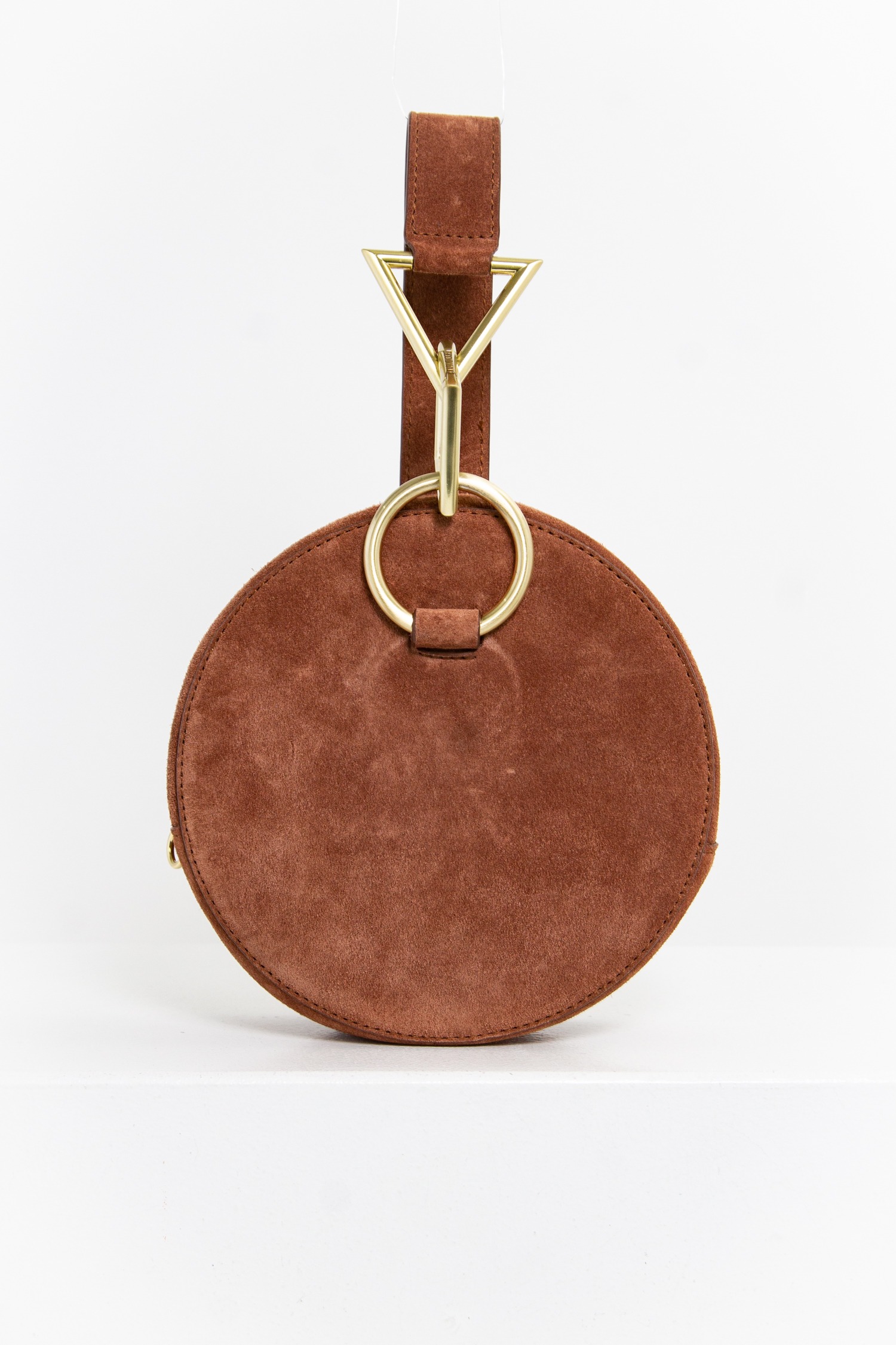 Tara Zadeh "Azar" Clutch aus Veloursleder in hellbraun
