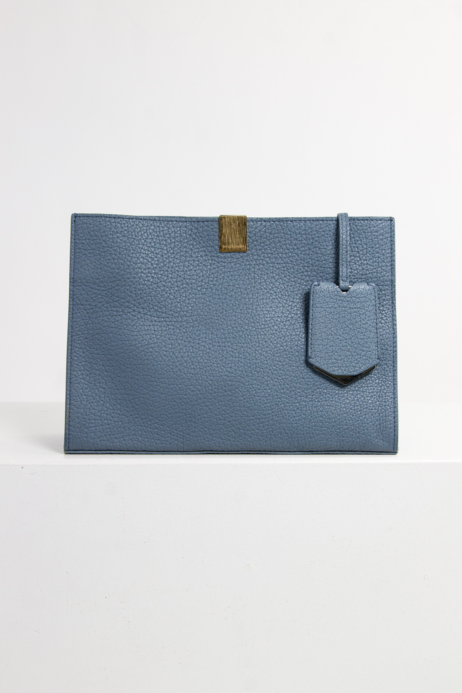 Balenciaga taubenblaue Leder-Clutch