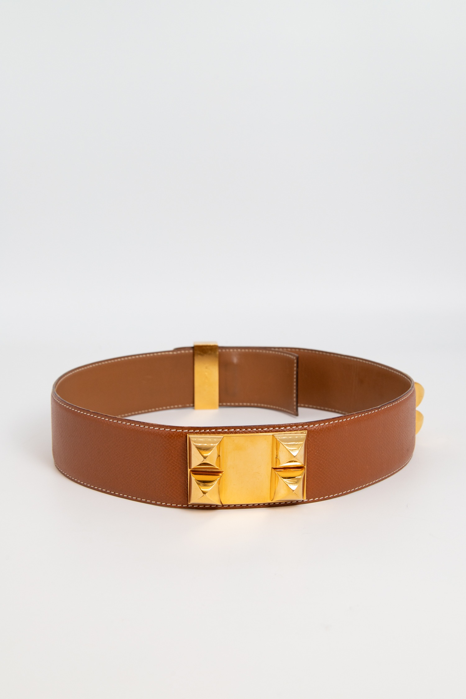 Hermès "Collier de Chien 50" Gürtel in Braun und Gold