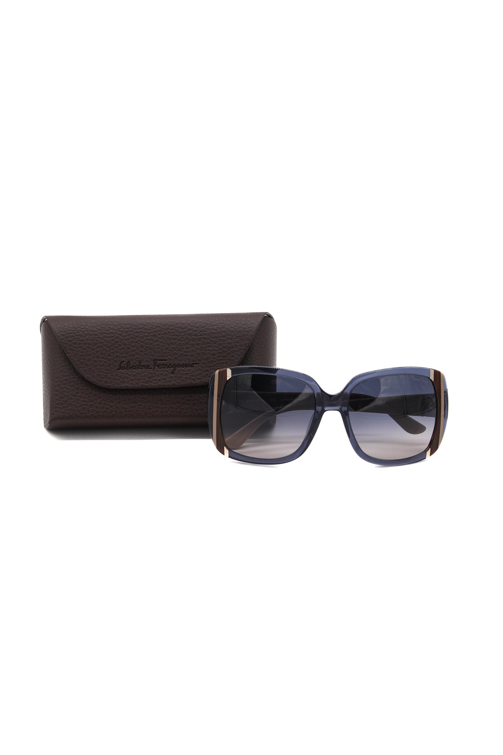 Salvatore Ferragamo Sonnenbrille in Dunkelbraun und Hellbraun