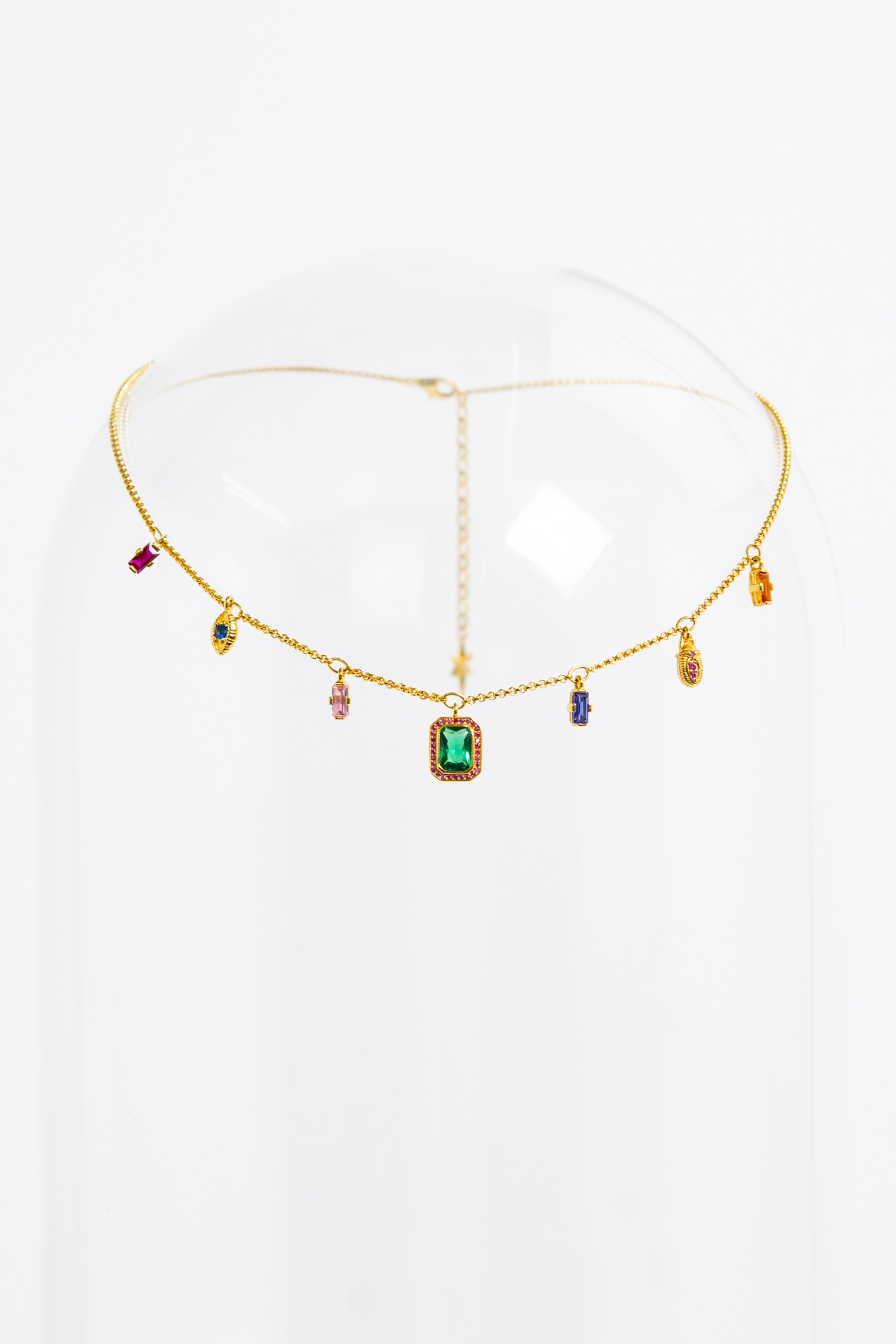 Thomas Sabo Kette mit bunten Anhängern in Gold