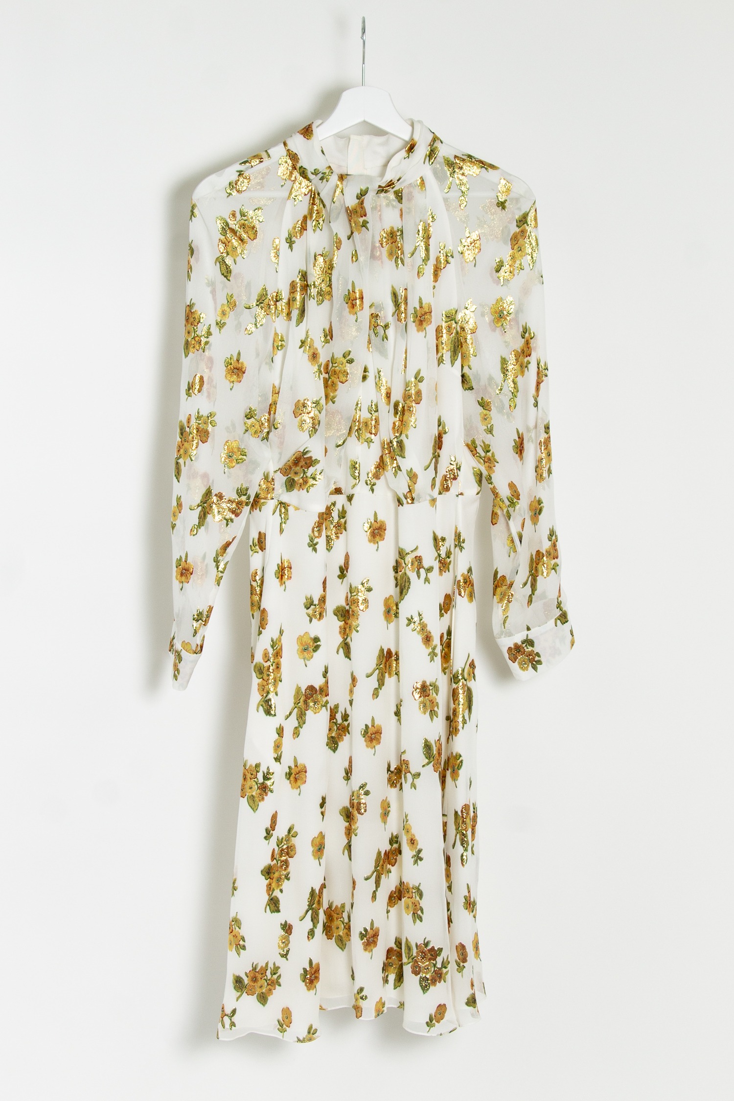 Adam Lippes weißes Kleid mit aufwendigem Motiv