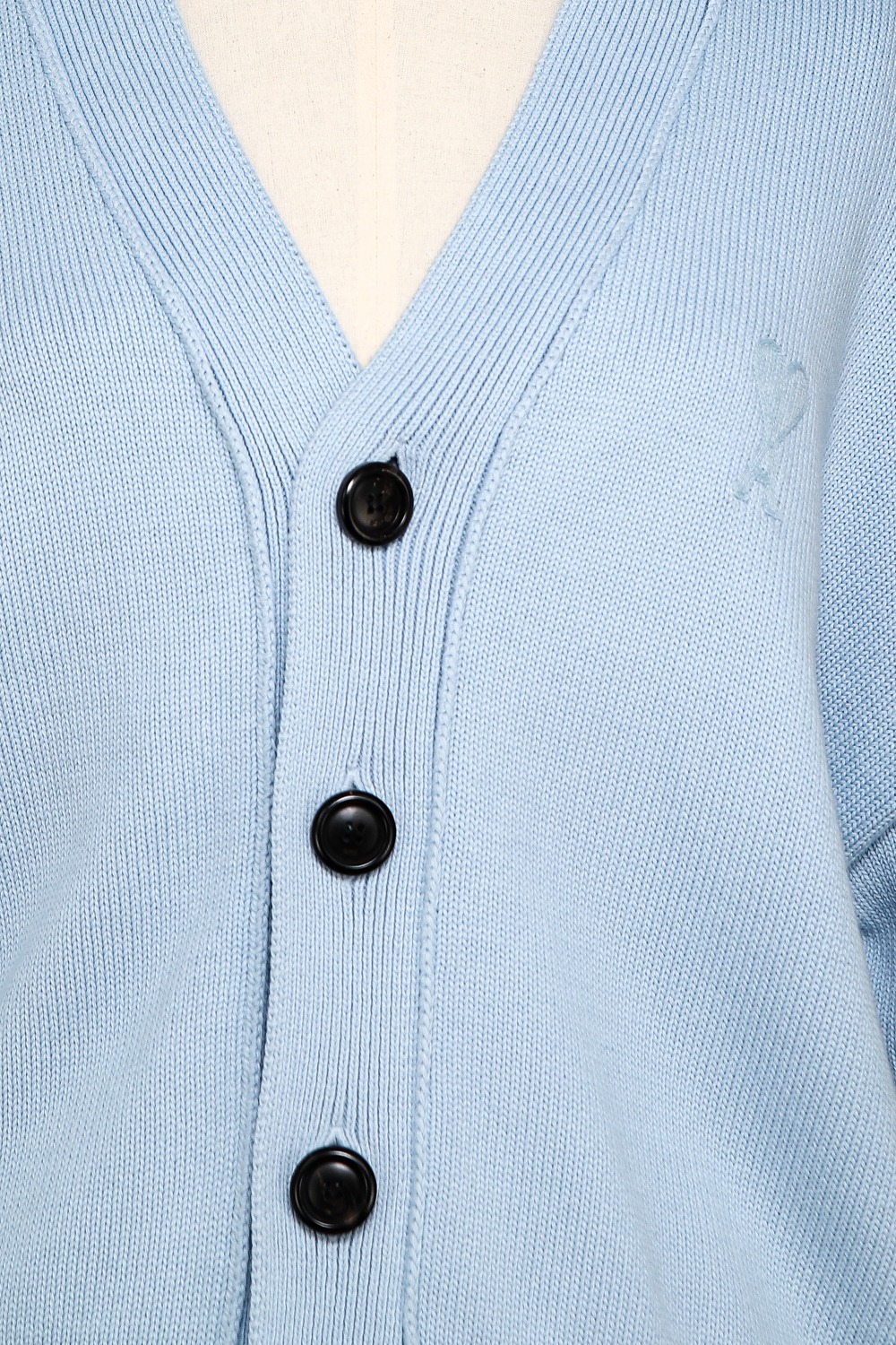 Ami Strickjacke mit Logo in Hellblau