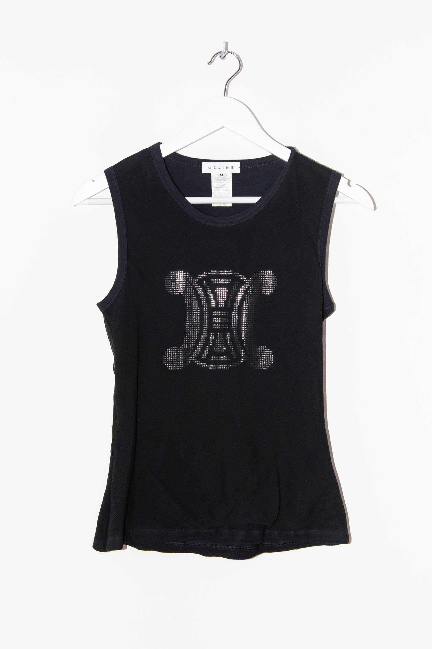 Celine Tanktop mit Logo in Schwarz