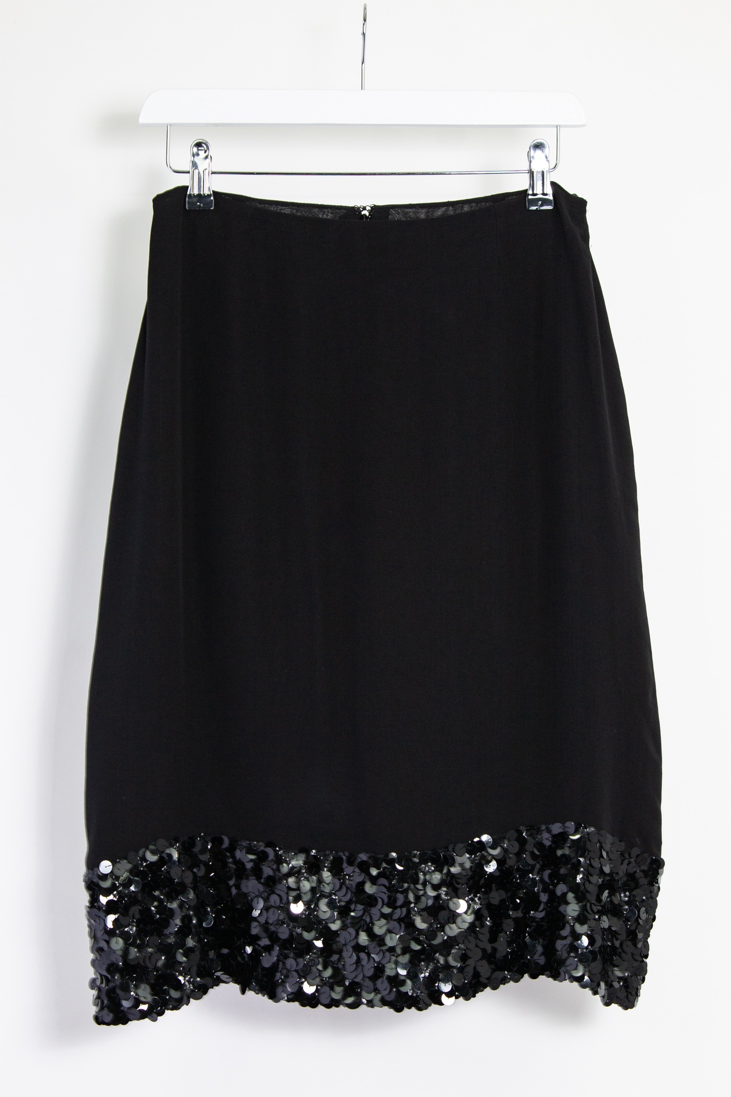 Chanel Midirock mit Paillettensaum in schwarz