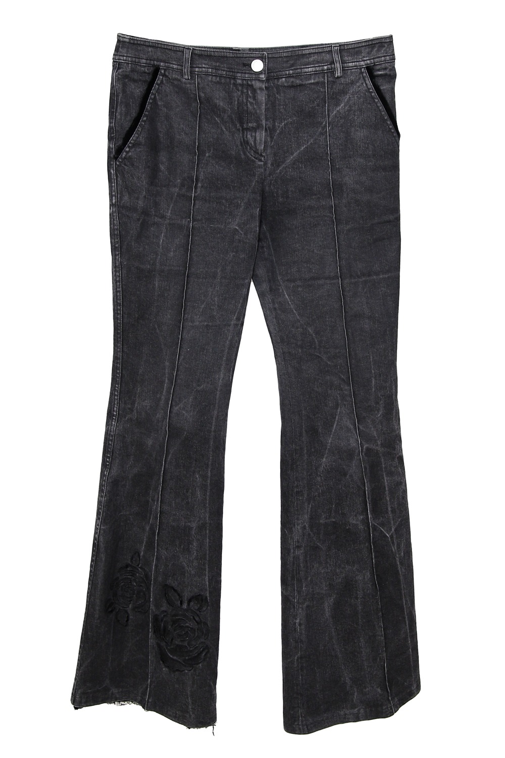 Dior Vintage Hosenanzug aus Jeans mit Rosen-Motiv