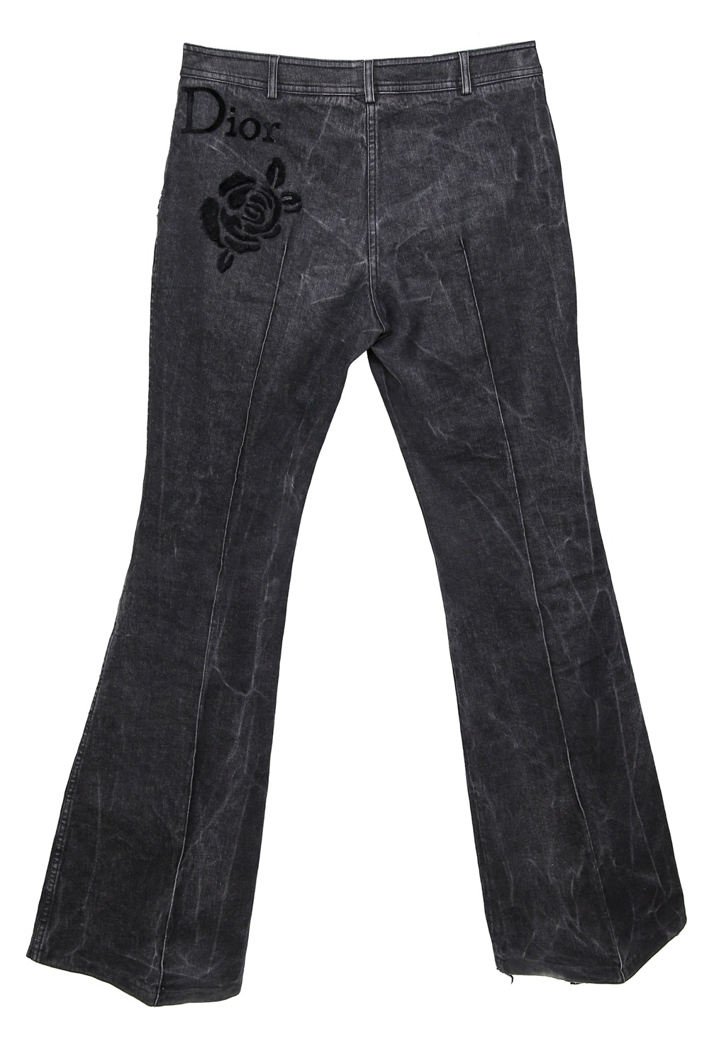 Dior Vintage Hosenanzug aus Jeans mit Rosen-Motiv