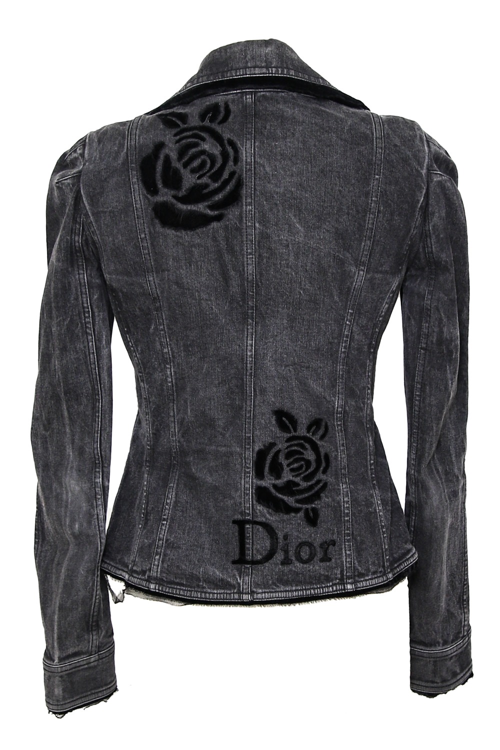 Dior Vintage Hosenanzug aus Jeans mit Rosen-Motiv