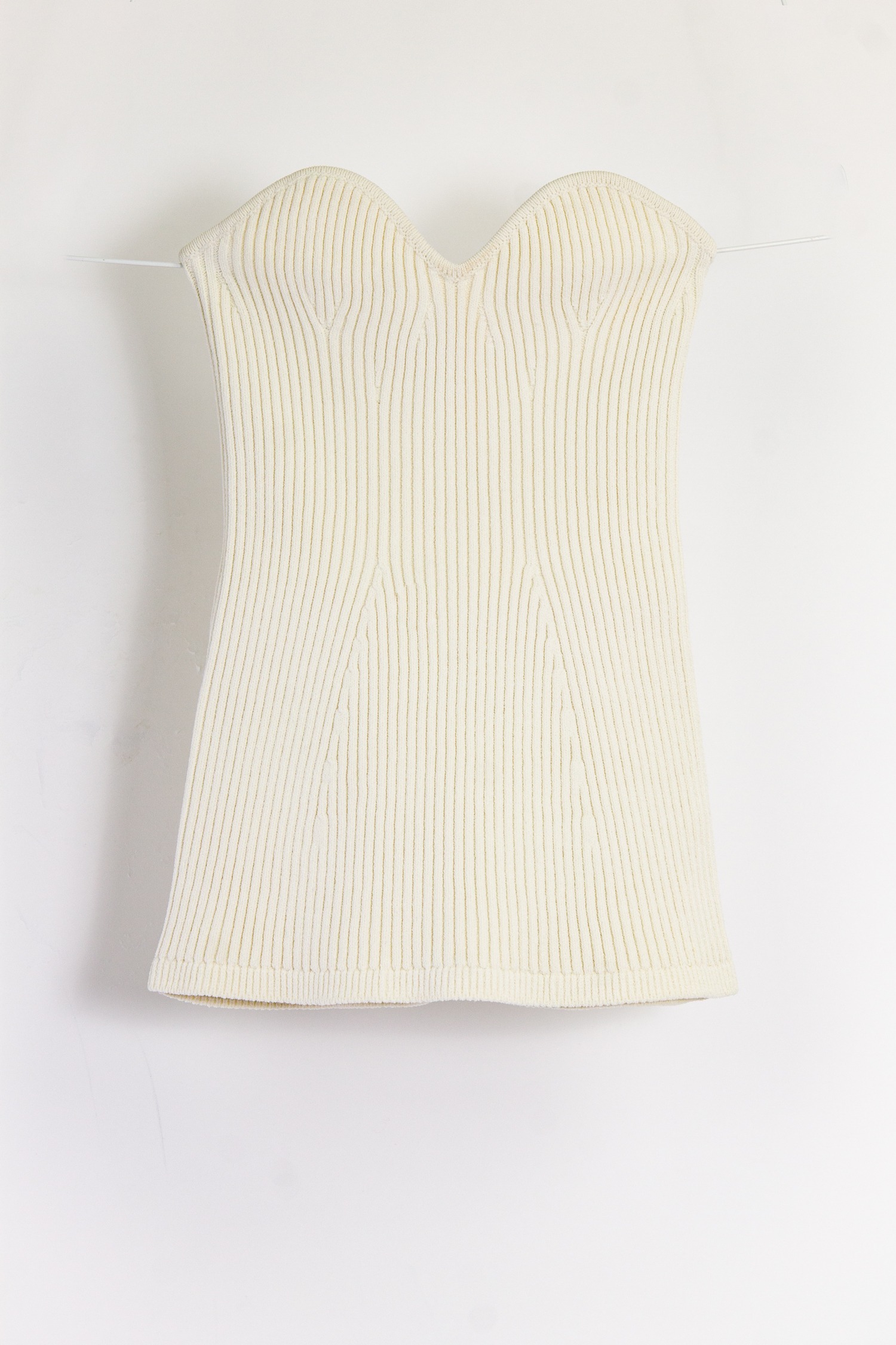 Khaite cremefarbiges Bustier aus Rippstrick