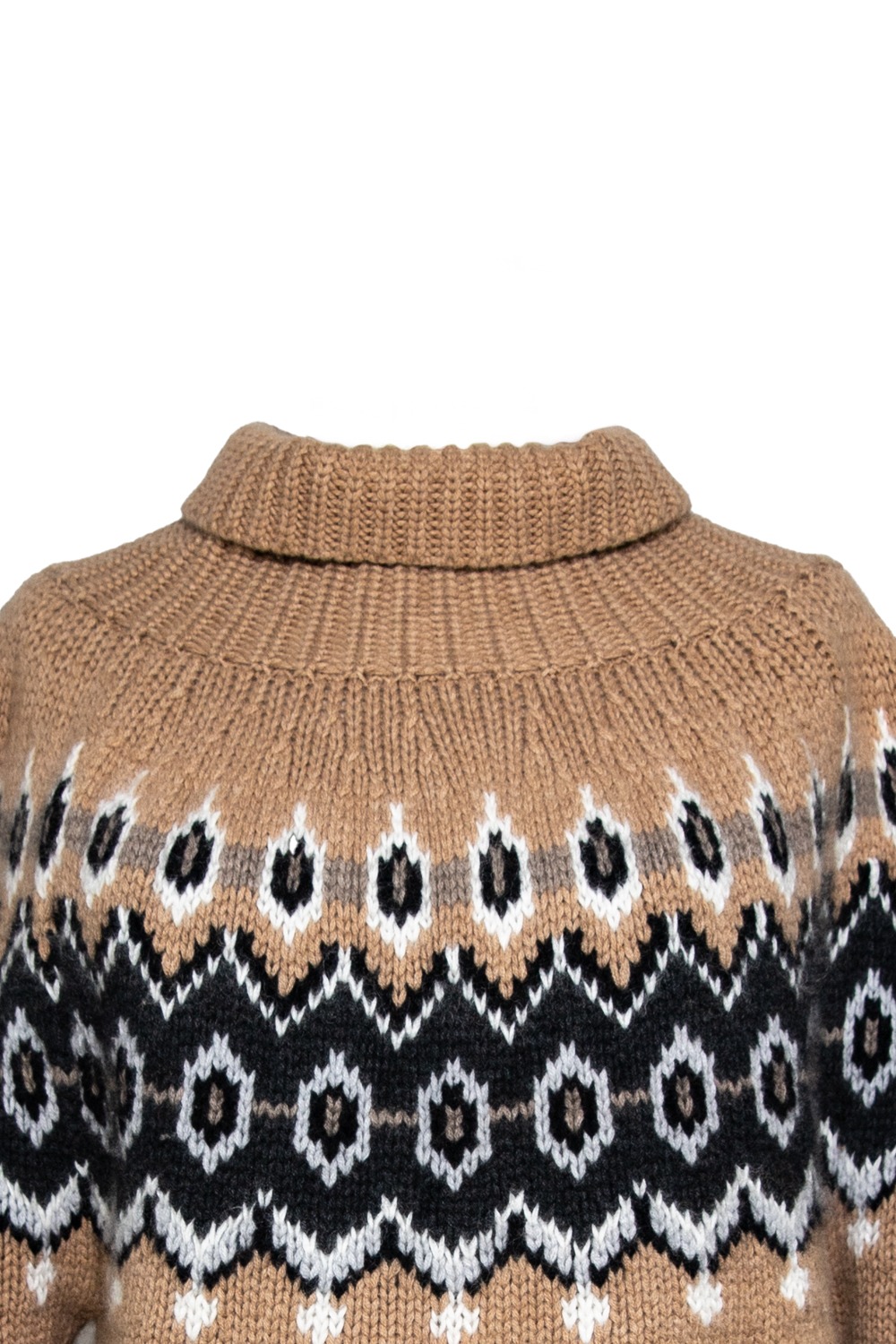 Khaite "Amaris" Strickpullover mit Stehkragen und Intarsienmuster