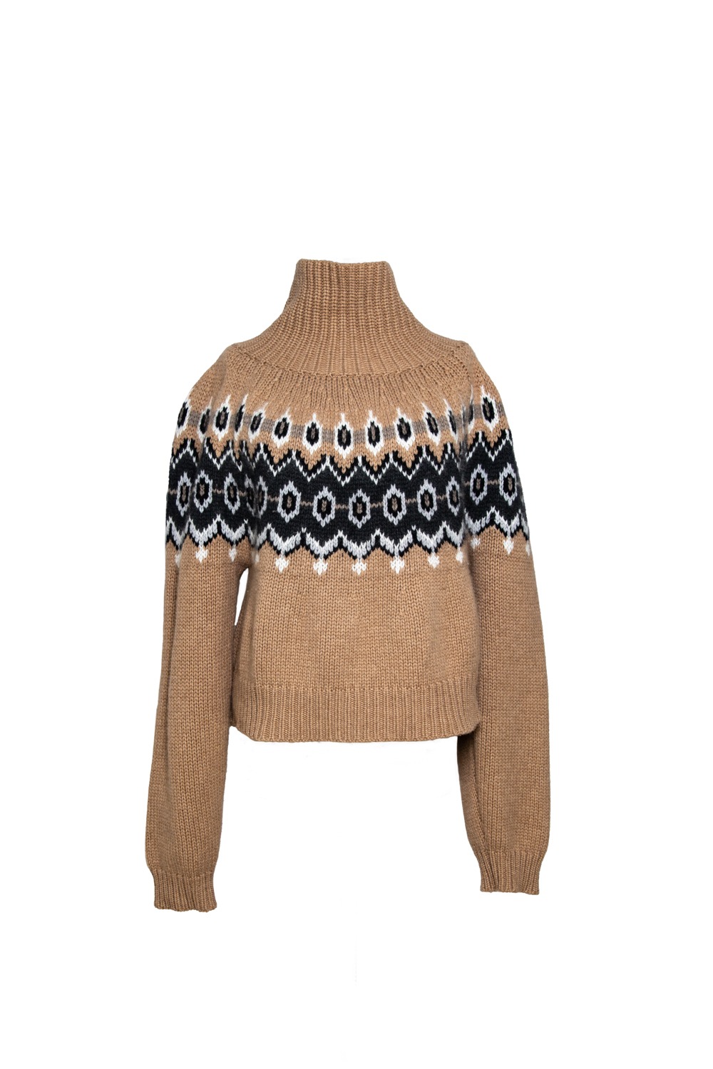 Khaite "Amaris" Strickpullover mit Stehkragen und Intarsienmuster