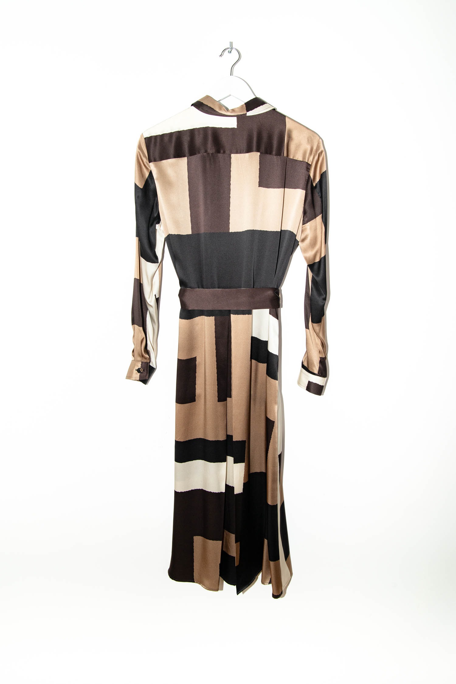 Kiton Maxikleid mit Gürtel in Brauntönen